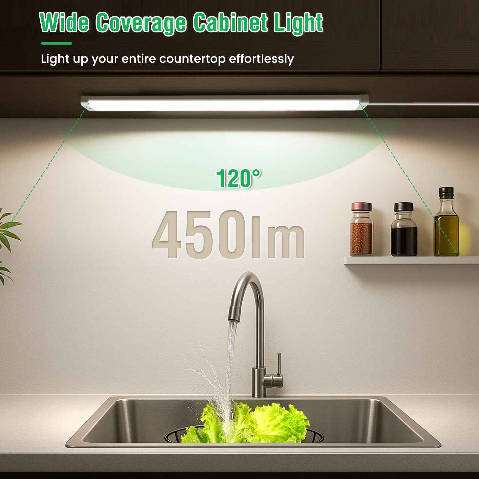 ALUSSO LED under-cabinet light with hand motion sensor 6W 450lm ceiling light 2 Pack - ALUSSO LIGHTING