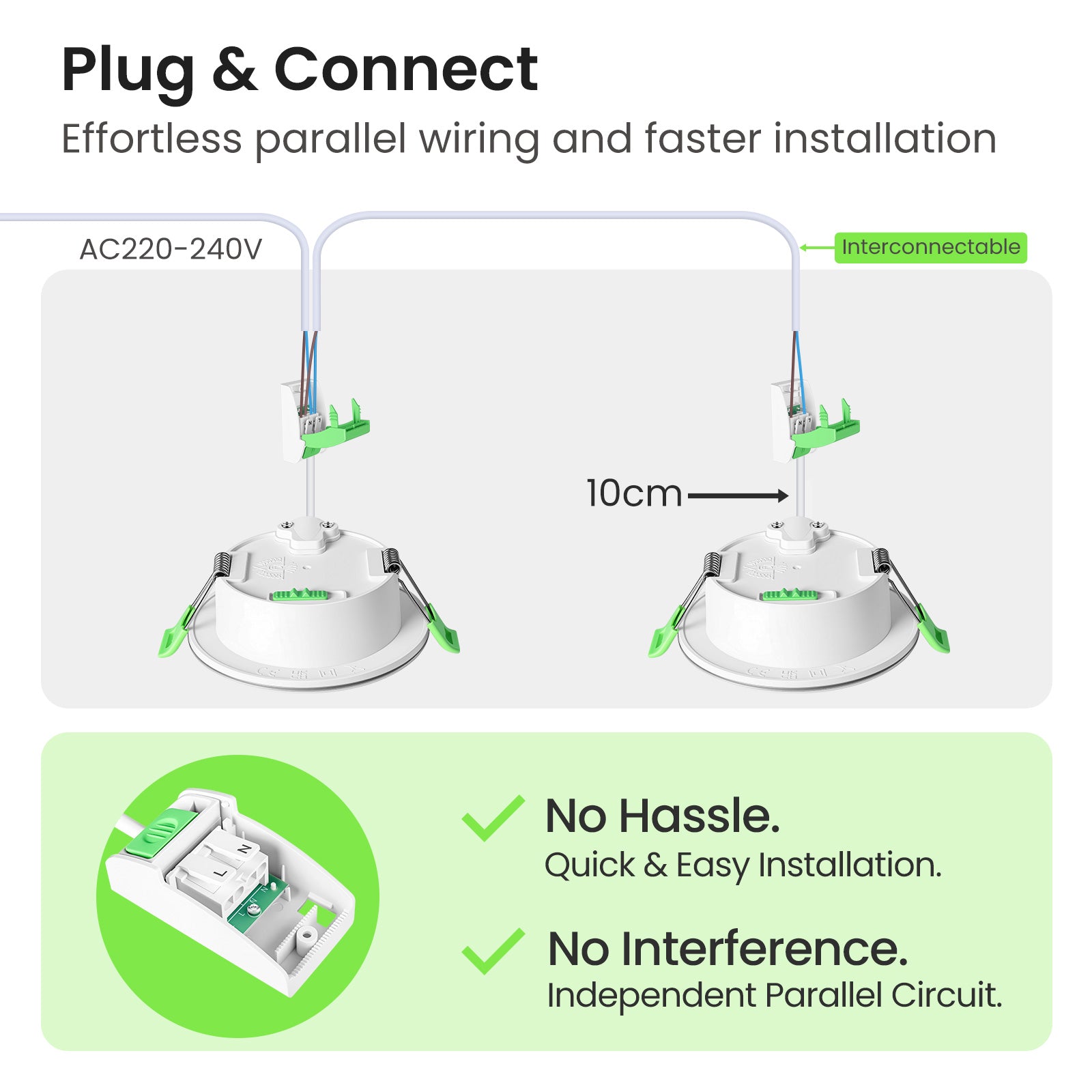 LED Night Recessed Spotlight 68mm 3WT 3CCT Dimmable Ceiling Light 6 Pack