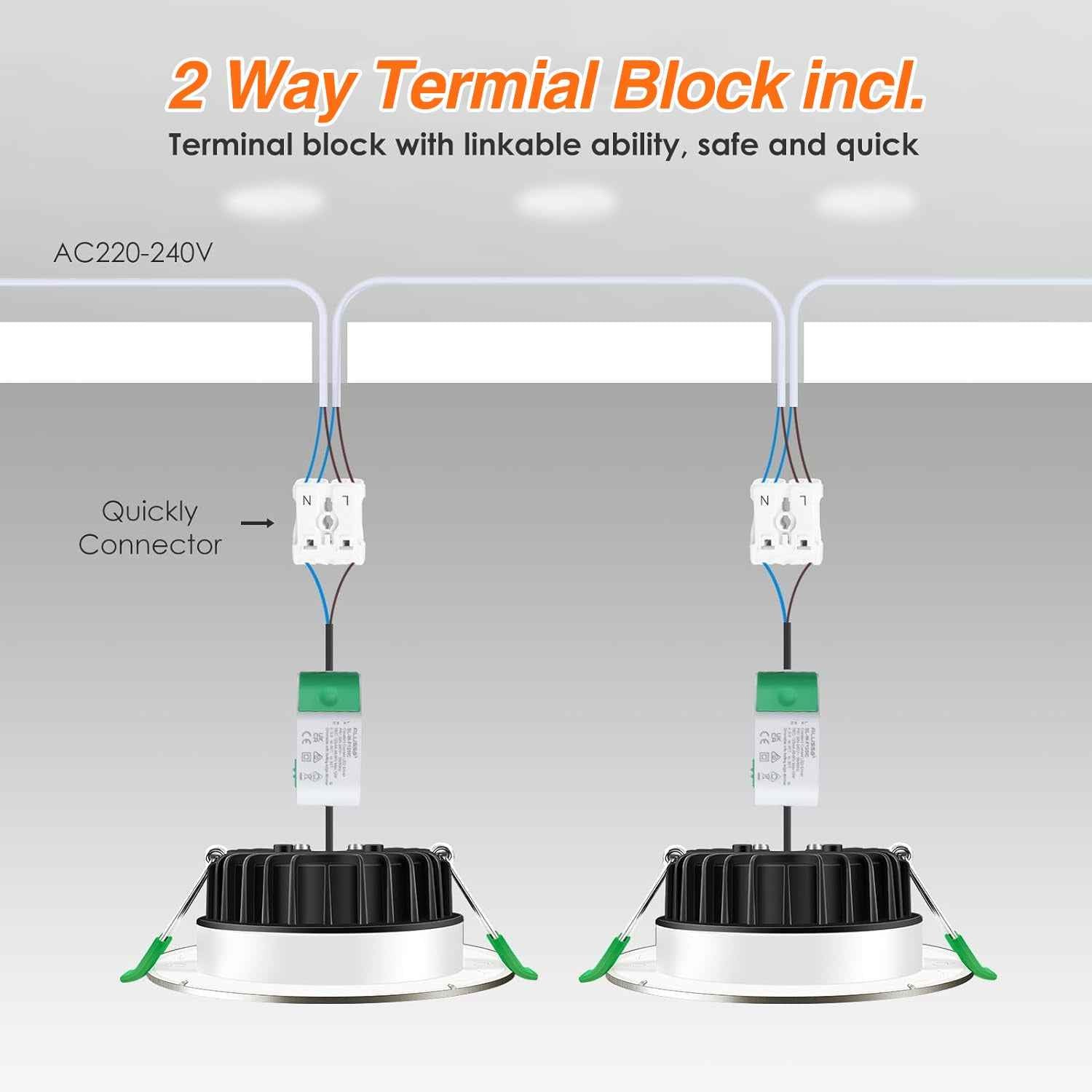 10W LED CCT Dimmable Downlight, Cutout 90-105mm, IP44/IP65 Rated, 6 Pack with External Driver - ALUSSO LIGHTING