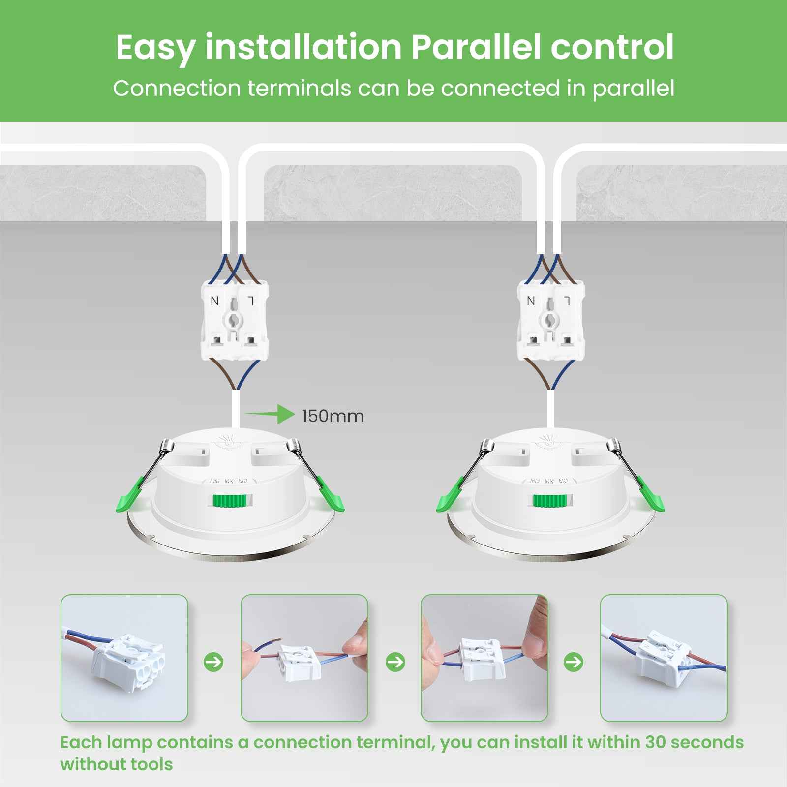 LED Recessed Spotlights 12V AC/DC, 3CCT 3000K 4000K 6500K 4W 400LM Recessed Lights 29mm Installation Depth, IP44 for Bathroom, Set of 6&nbsp; - ALUSSO LIGHTING