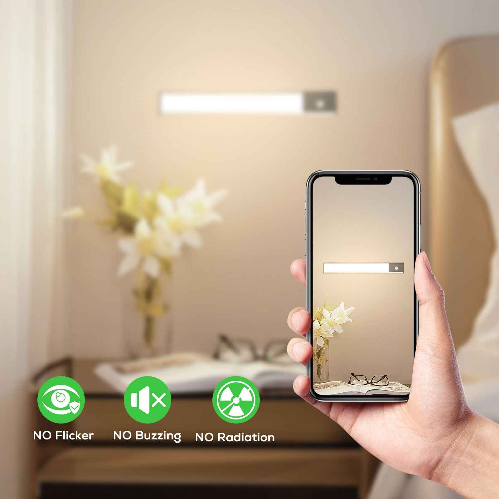 Wireless LED PIR Motion Sensor Cabinet Light, USB Rechargeable, 3 Modes, Dimmable, 3000K-4000K-6500K - ALUSSO LIGHTING