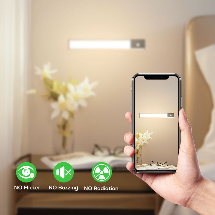 Wireless LED PIR Motion Sensor Cabinet Light, USB Rechargeable, 3 Modes, Dimmable, 3000K-4000K-6500K