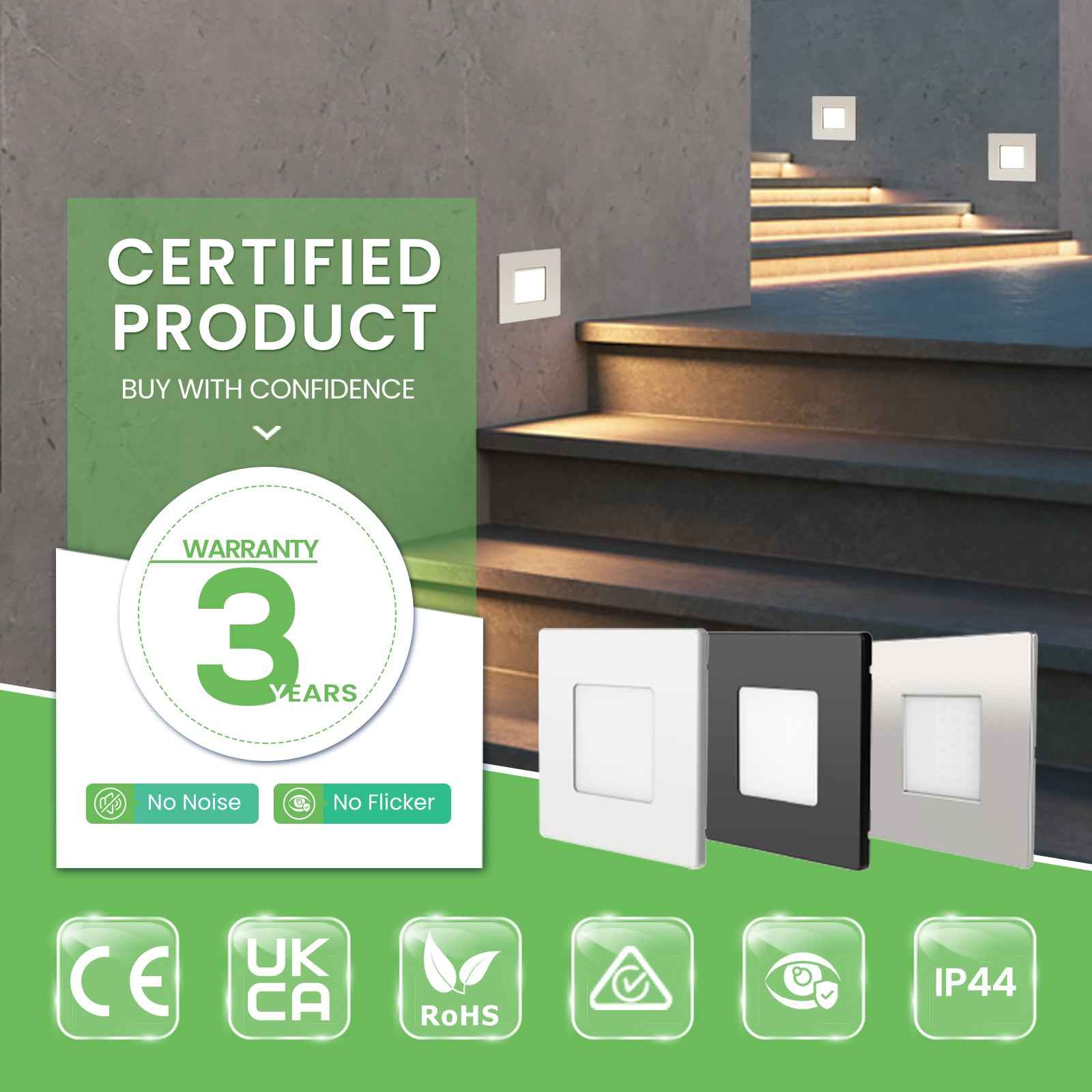 6X LED stair light stair lighting stair lamp step light step lamp - ALUSSO LIGHTING