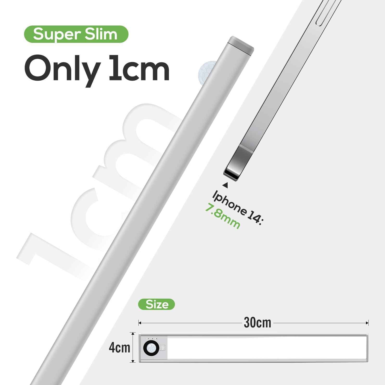 1 PACK Wireless PIR Motion Sensor LED Cabinet Lights, 3 Modes, Dimmable, 3000K-4000K-6500K, 72-LEDs - ALUSSO LIGHTING