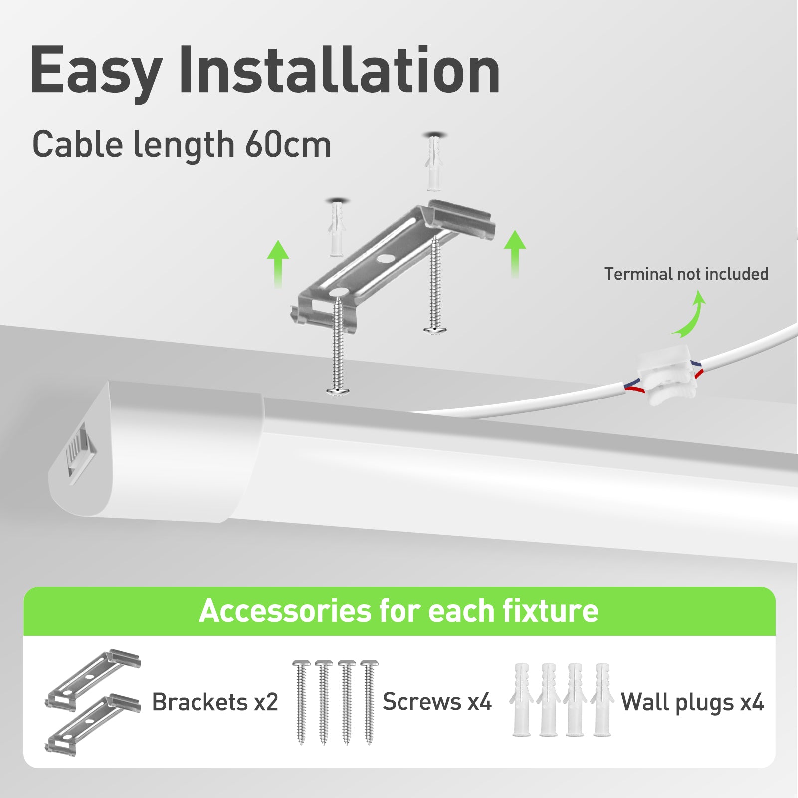 40W LED-Lichtleiste Wannenleuchte 3CCT Büro Garage Laden Tageslicht 230V 117,5CM