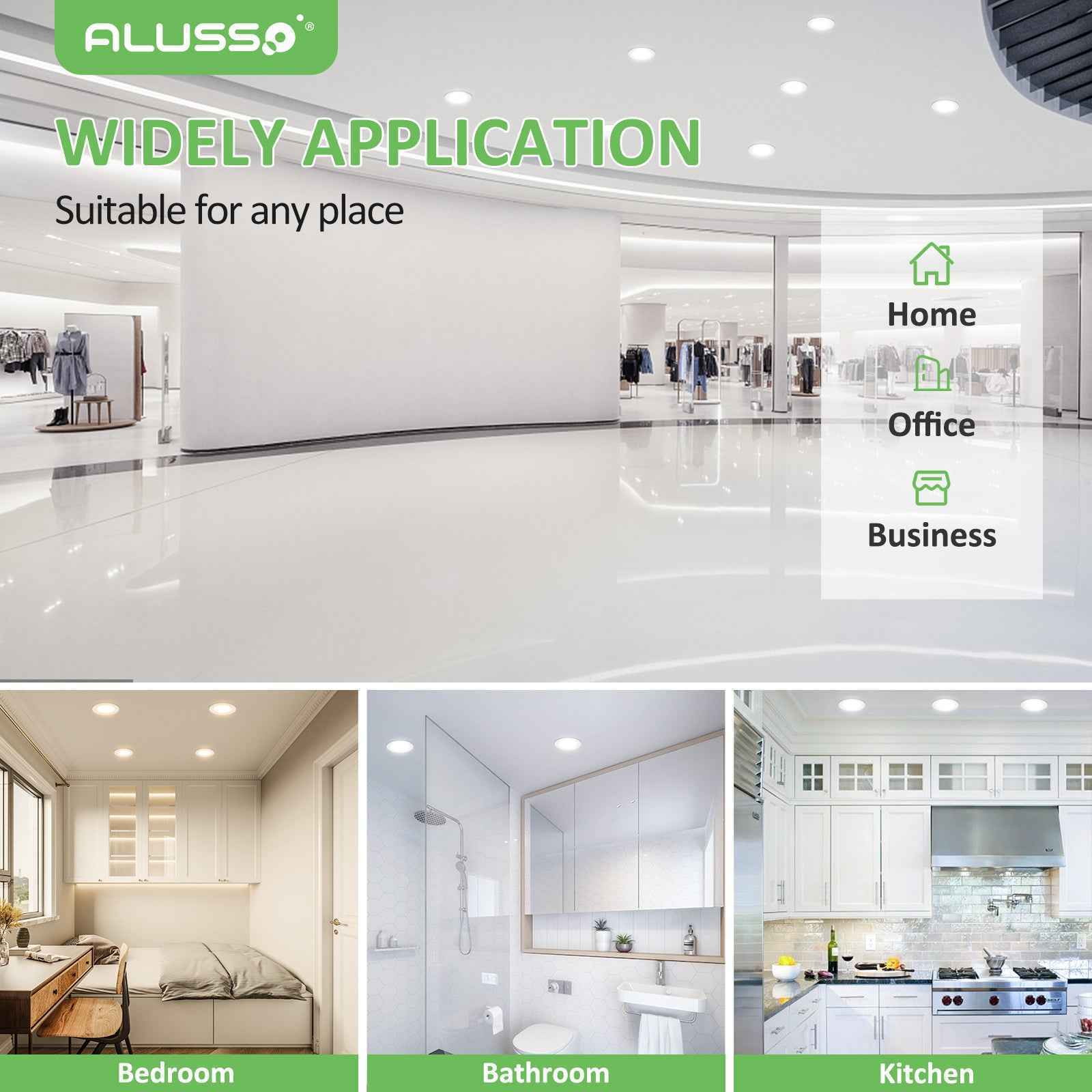 10 Pack 5W 68-78mm Cutout Ultra Slim LED Downlight 3CCT 3000K 4000K 6500K Dimmable IP44 White/Nickel Frame - ALUSSO LIGHTING