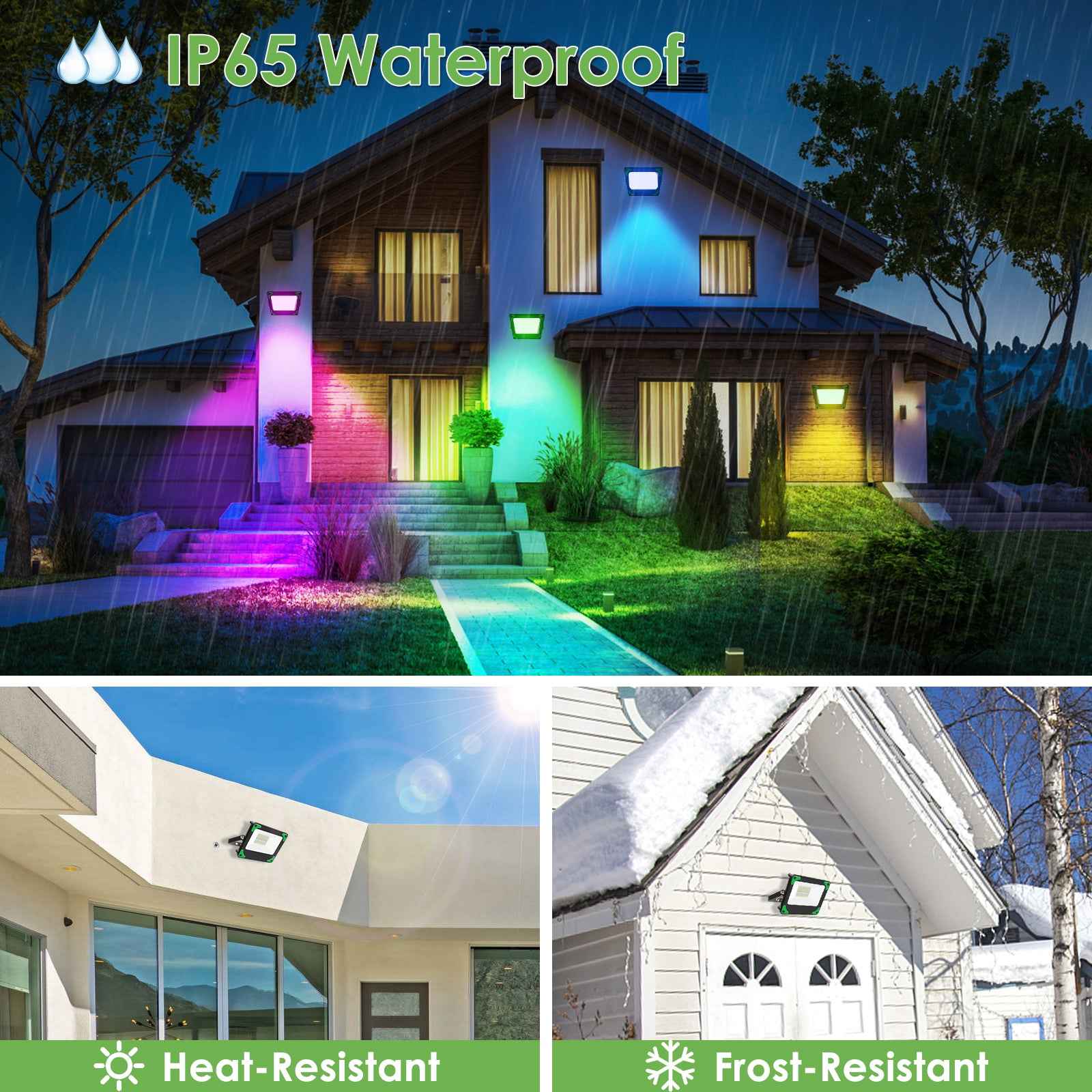 LED Floodlight Outdoor 15W Smart RGB Colour Changing Dimmable Atmosphere Light - ALUSSO LIGHTING