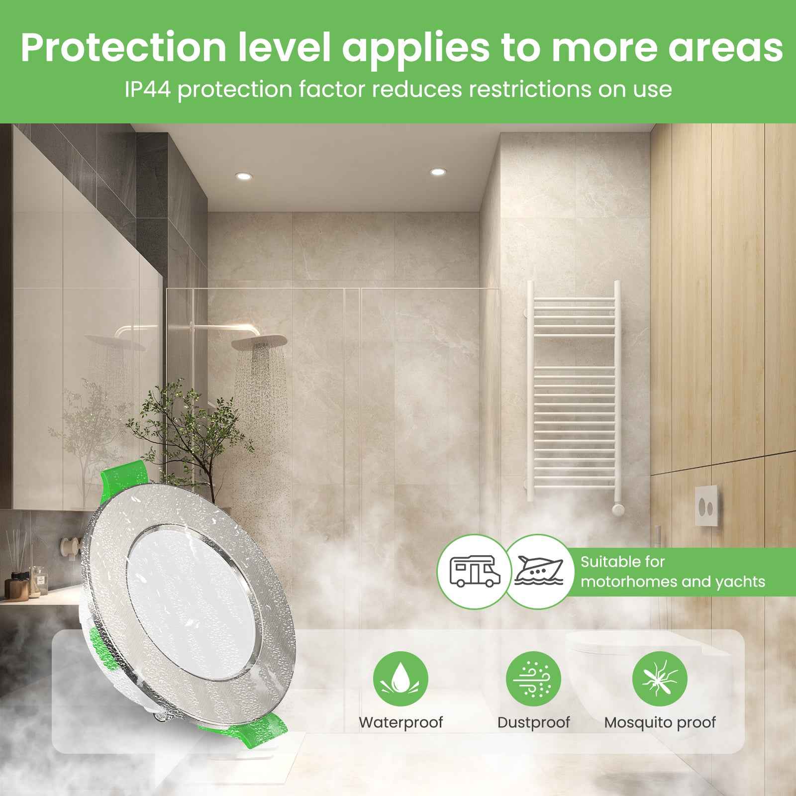 LED Recessed Spotlights 12V AC/DC, 3CCT 3000K 4000K 6500K 4W 400LM Recessed Lights 29mm Installation Depth, IP44 for Bathroom, Set of 6&nbsp; - ALUSSO LIGHTING