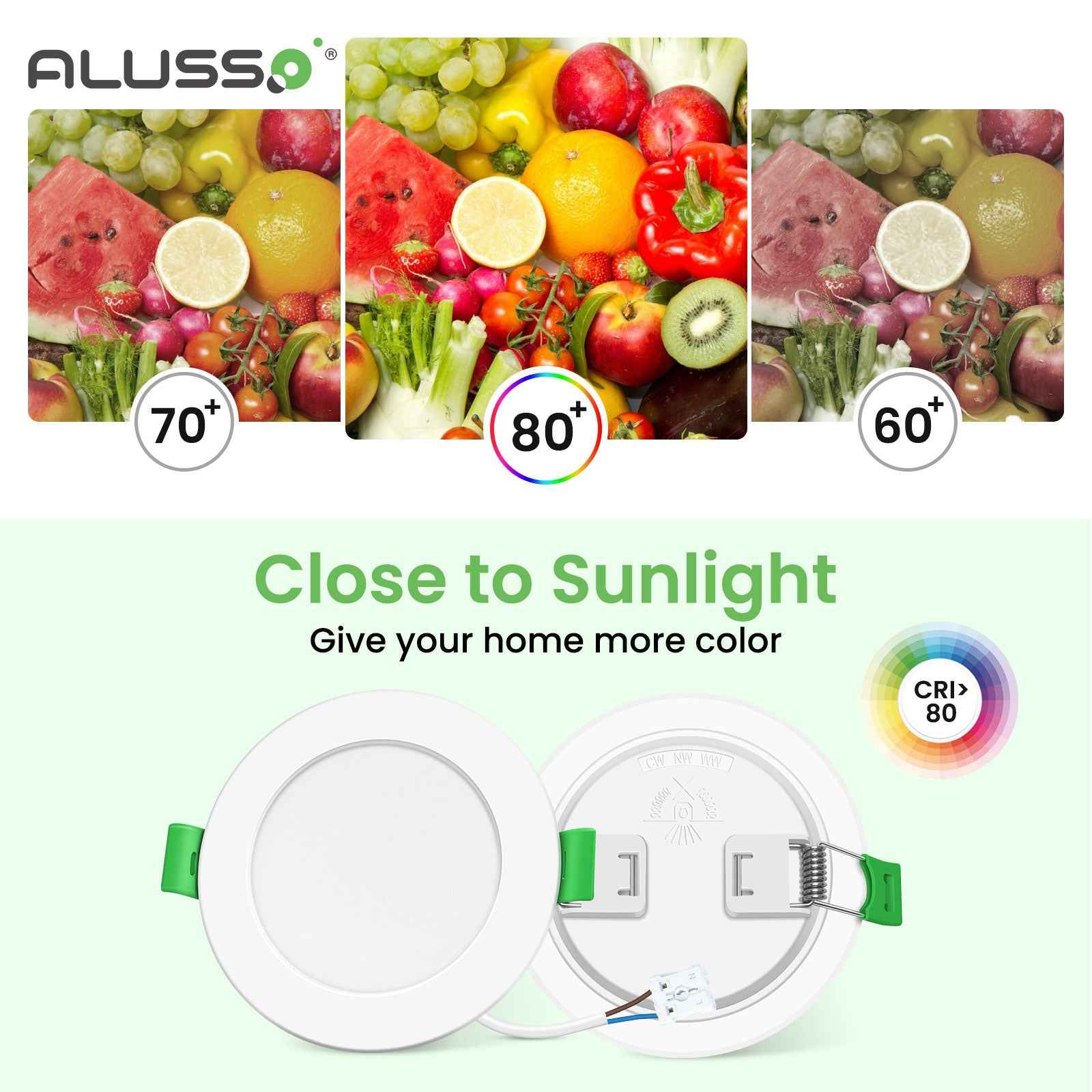 10 Pack 5W 68-78mm Cutout Ultra Slim LED Downlight 3CCT 3000K 4000K 6500K Dimmable IP44 White/Nickel Frame - ALUSSO LIGHTING