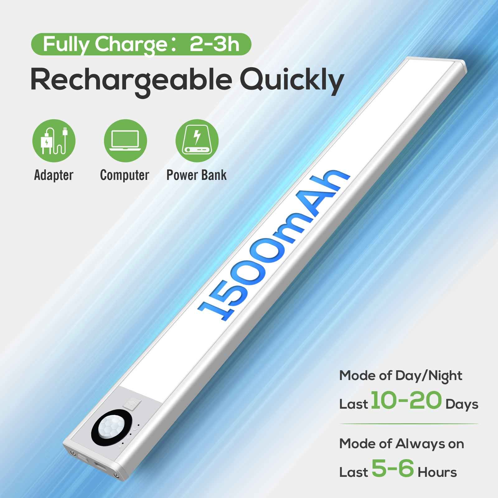 2 PACK Wireless PIR Motion Sensor LED Cabinet Lights, 3 Modes, Dimmable, 3000K-4000K-6500K, 72-LEDs - ALUSSO LIGHTING