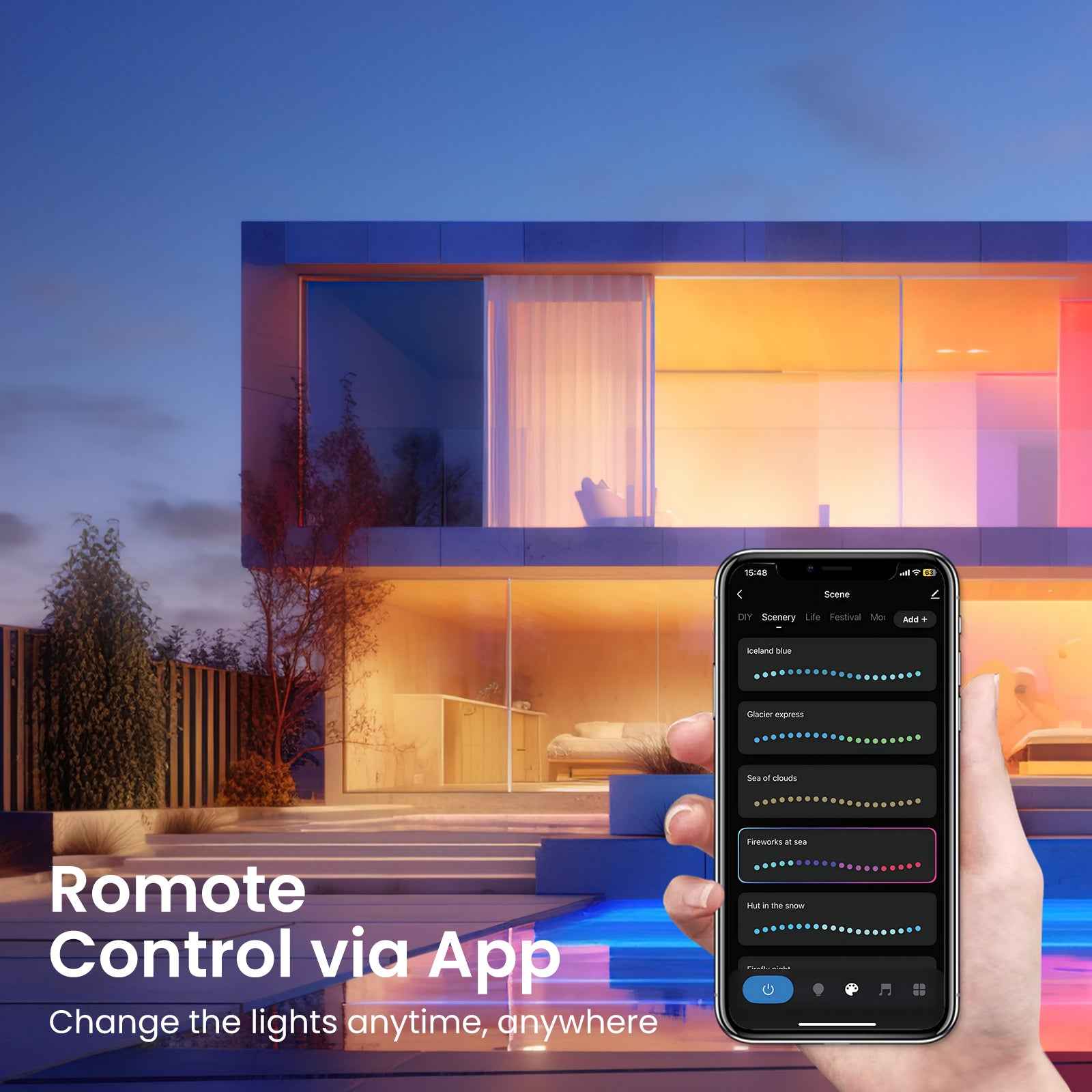 5M Smart LED Strip Light RGBIC+CCT Multicolour Wifi & Bluetooth Control for Alexa - ALUSSO LIGHTING