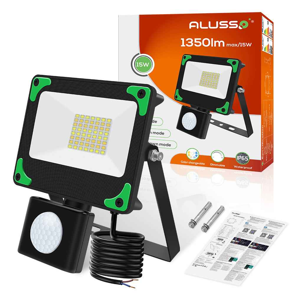 Motion Sensor Outdoor Security Light LED Floodlights with Remote Control IP65 - ALUSSO LIGHTING