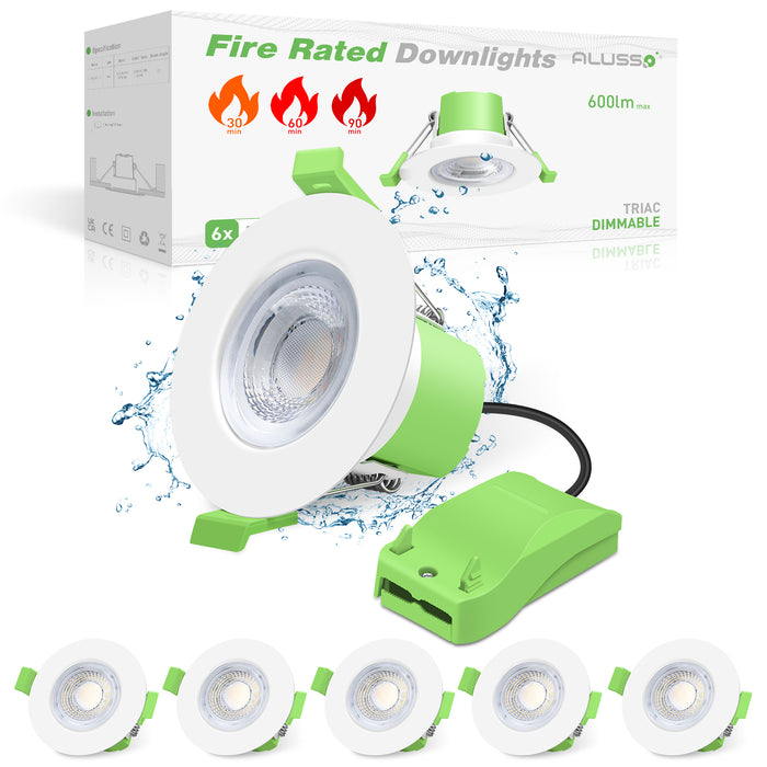 Recessed LED Ceiling Light Fire Rated Spotlight IP65 Dimmable Downlights 6W