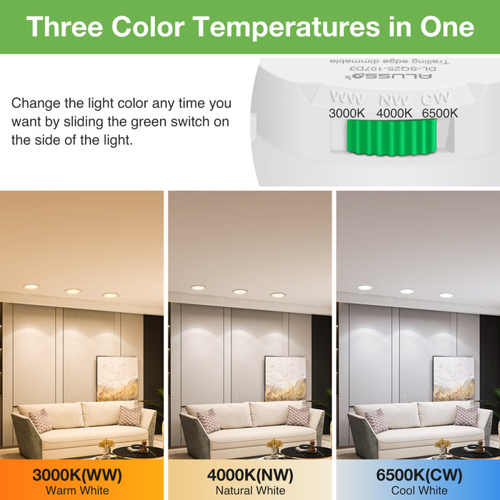 10pcs Black Recessed LED Ceiling Lights 5.5W Dimmbale 67-75mm Cutout IP65 Waterproof