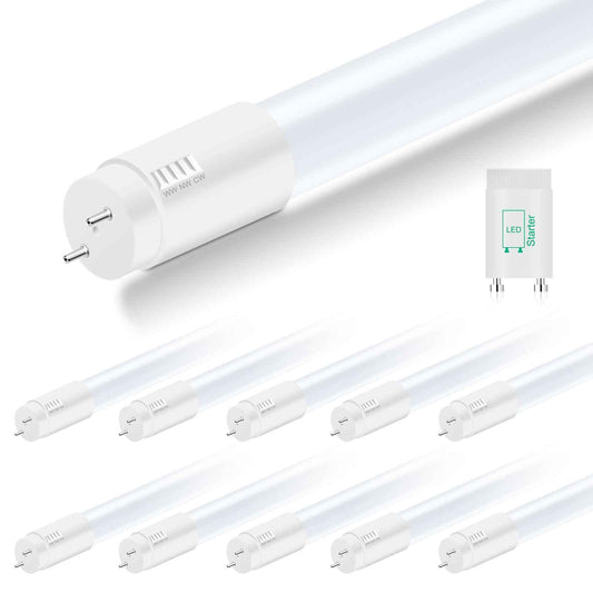 ALUSSO 3CCT LED Tube 120 cm, T8 2340LM 18 W LED Fluorescent Tube, G13 Tube Including Starter, 320° Beam Angle, Pack of 10 - ALUSSO LIGHTING