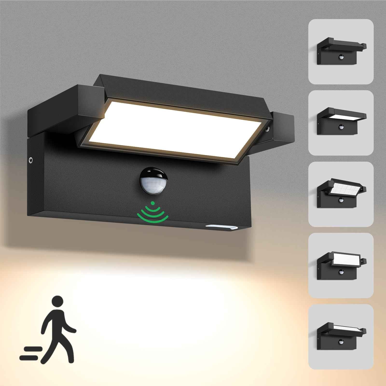 ALUSSO 24W 240° Flip Wall Light PIR Sensor 3CCT Black Outdoor IP65 Safety Light - ALUSSO LIGHTING