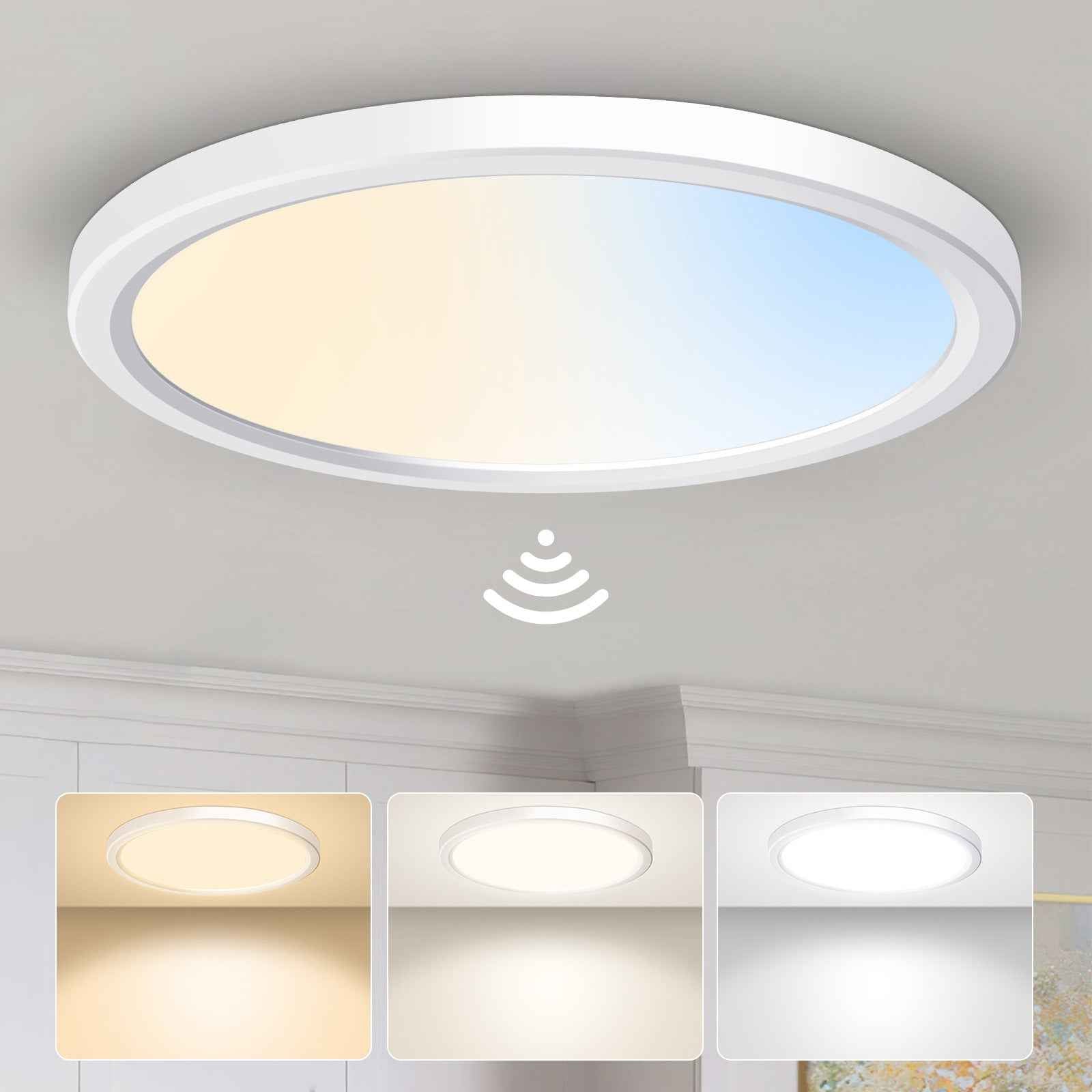 LED Ceiling Lamp 3CCT Panel Ceiling Light Bedroom Living Room Hallway Lamp IP44, 1 pack（副本）