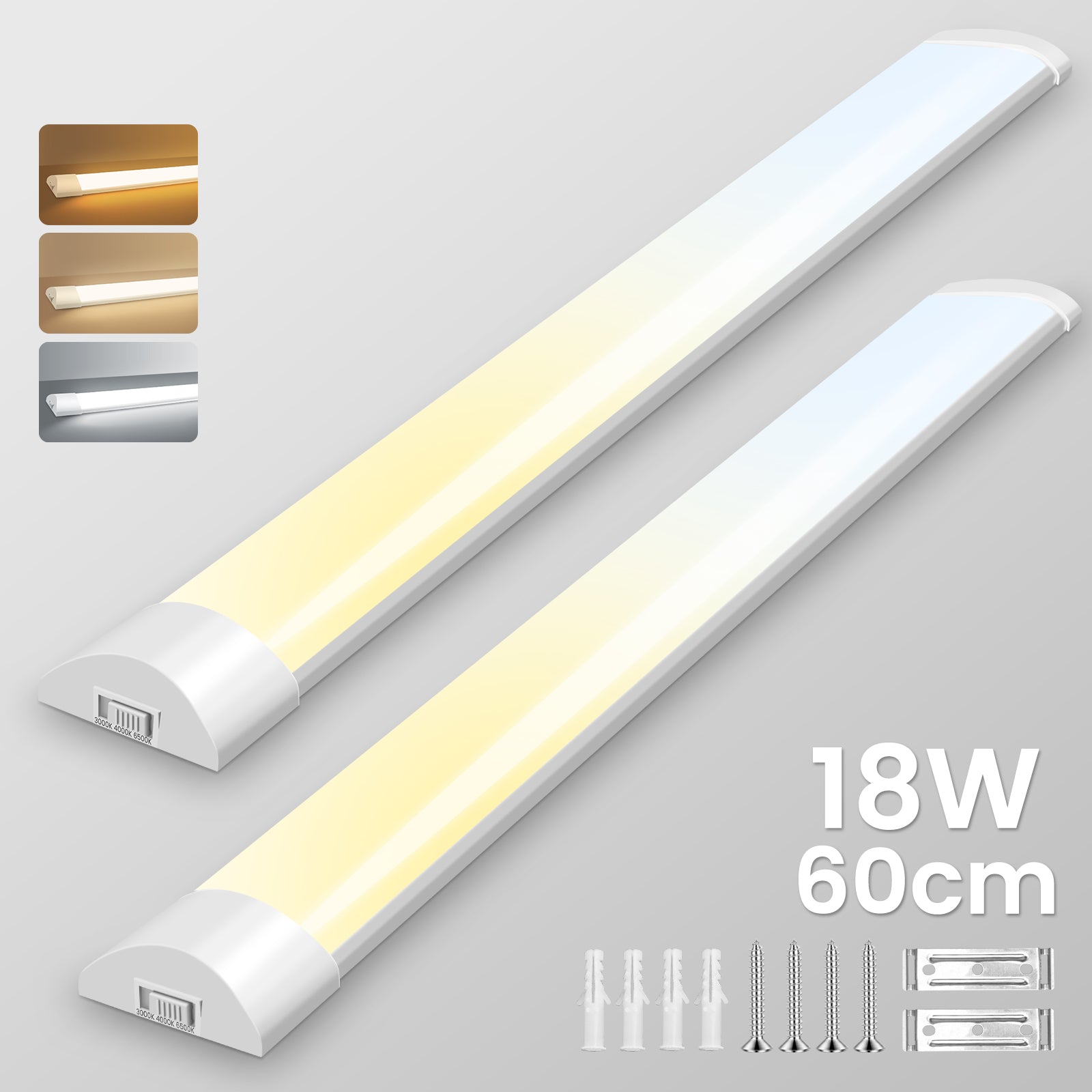 40W LED-Lichtleiste Wannenleuchte 3CCT Büro Garage Laden Tageslicht 230V 117,5CM