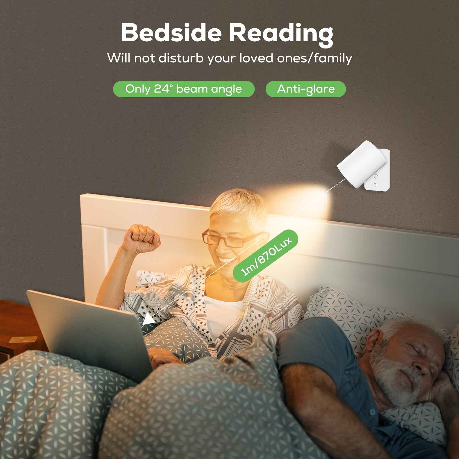 Dimmable LED wall lamp RGBCW wall light Touch reading lamp Night light USB rechargeable - ALUSSO LIGHTING