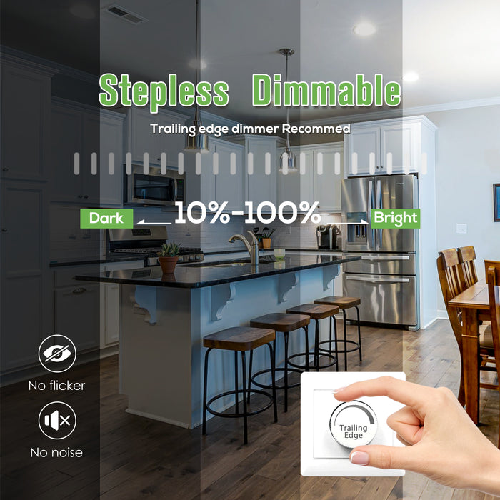 5W Ultra Slim LED Downlight 3CCT Dimmable IP44,Cutout 72-85mm 6 Pack