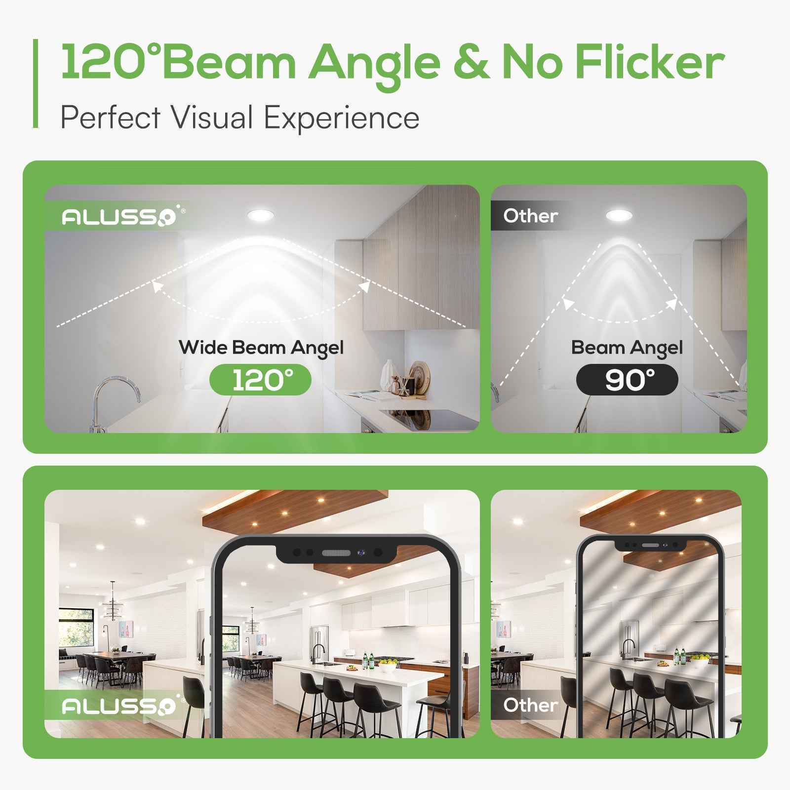 9W Utral Slim LED Recessed Ceiling Lights Ø120-130mm Cutout, Cool White 6400K, IP44, 6PACK - ALUSSO LIGHTING