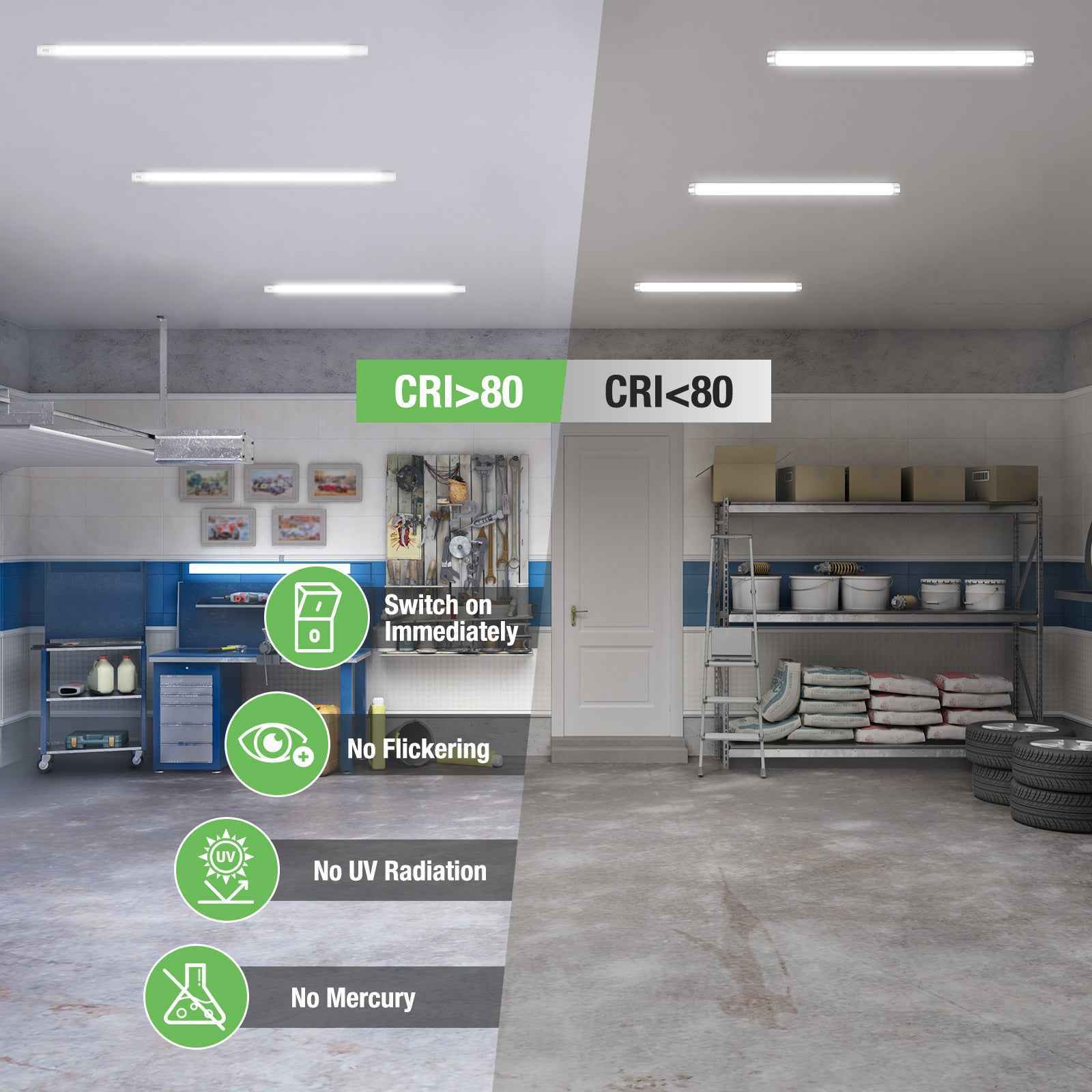 ALUSSO 3CCT LED Tube 120 cm, T8 2340LM 18 W LED Fluorescent Tube, G13 Tube Including Starter, 320° Beam Angle, Pack of 10 - ALUSSO LIGHTING