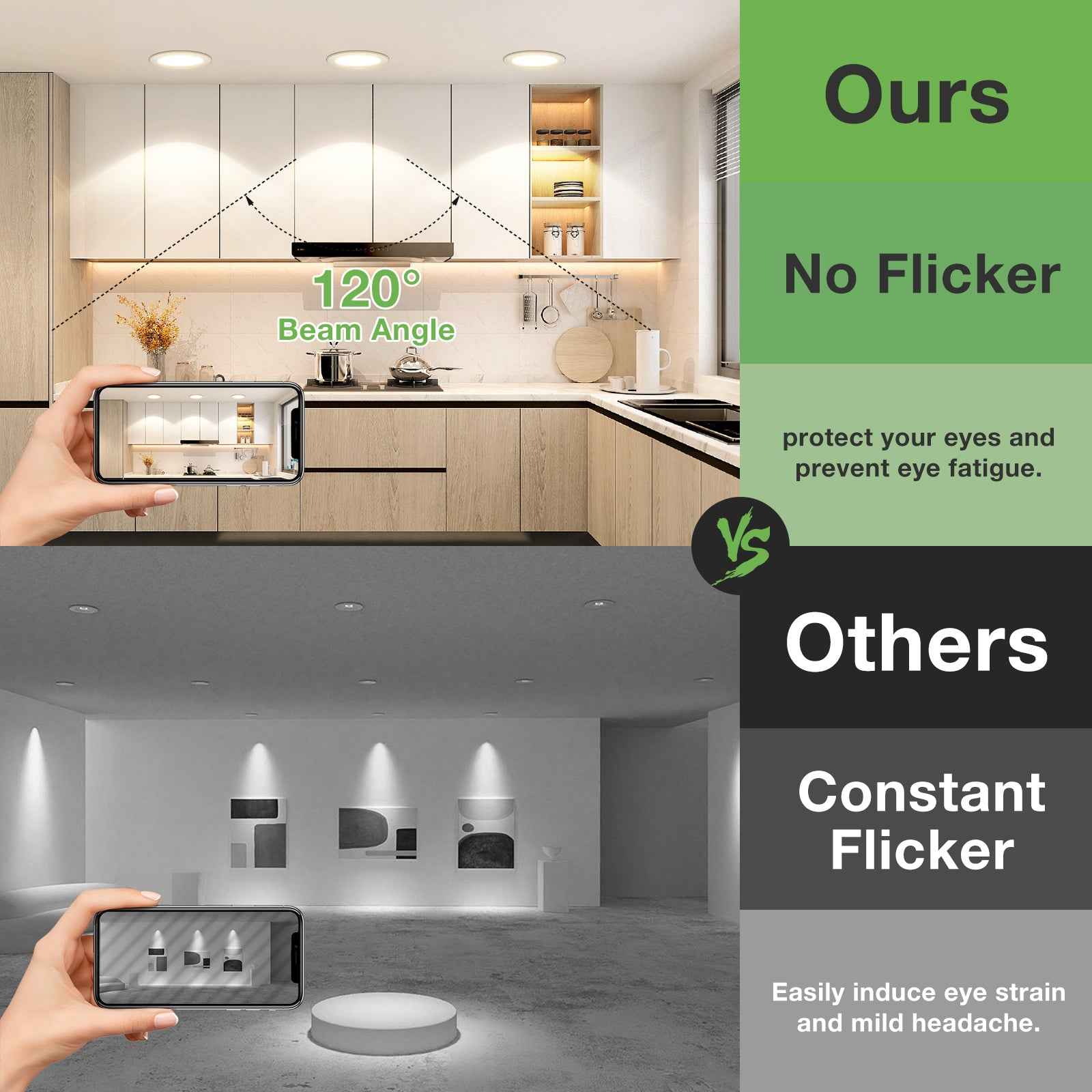 10pcs Nickel Recessed LED Ceiling Lights 5.5W Dimmbale 67-75mm Cutout IP65 Waterproof - ALUSSO LIGHTING