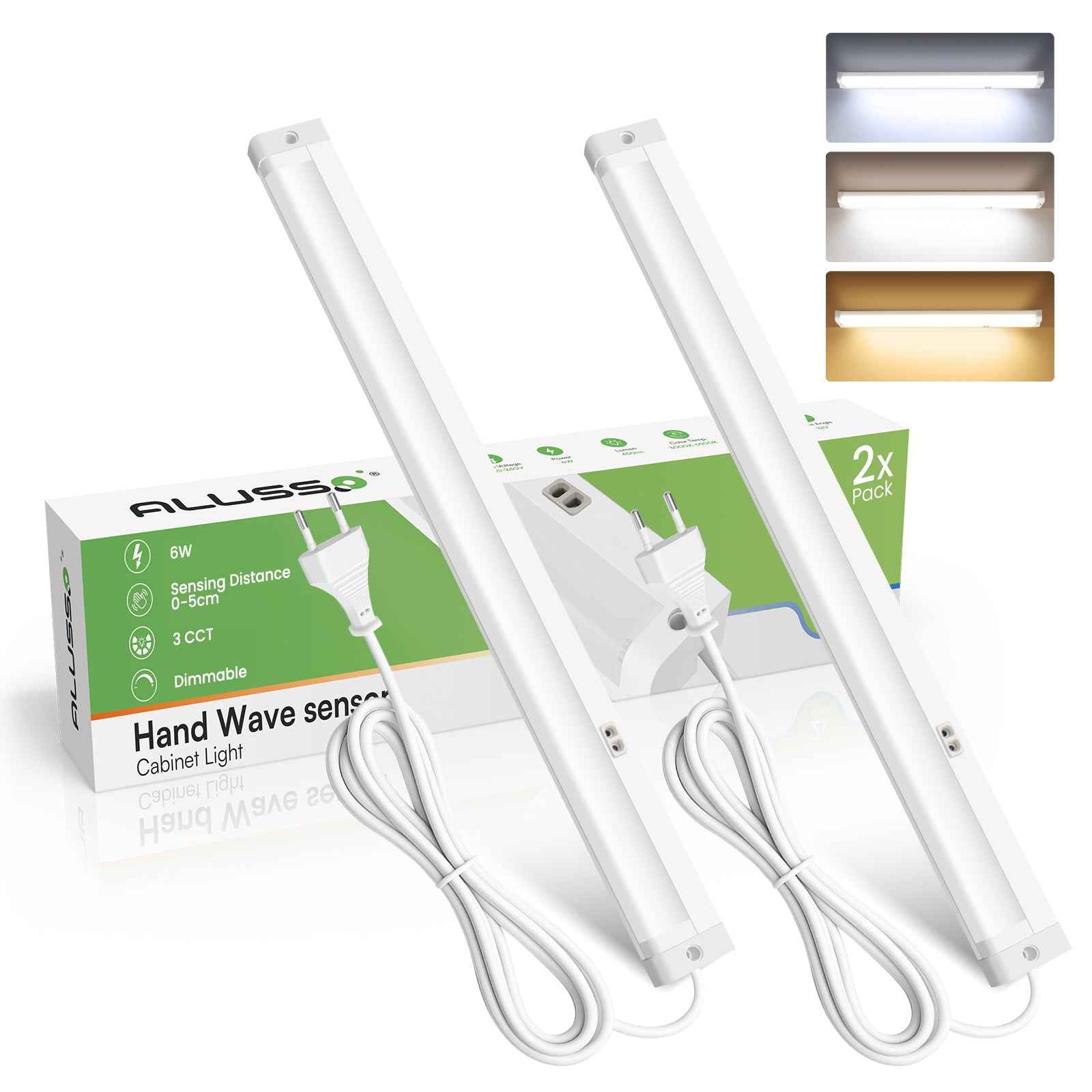 ALUSSO LED under-cabinet light with hand motion sensor 6W 450lm ceiling light 2 Pack - ALUSSO LIGHTING