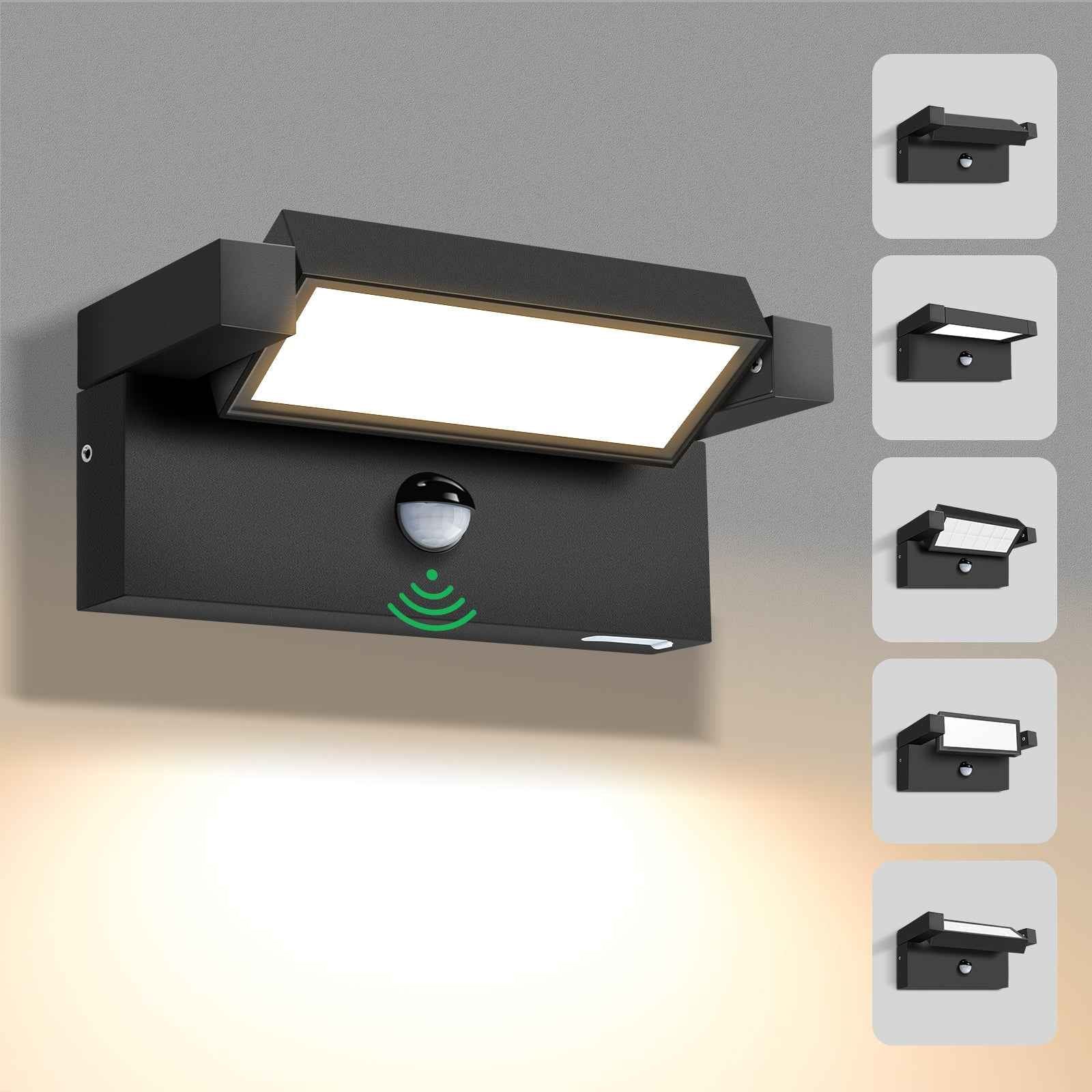ALUSSO 24W 240° Flip Wall Light PIR Sensor 3CCT Black Outdoor IP65 Safety Light - ALUSSO LIGHTING