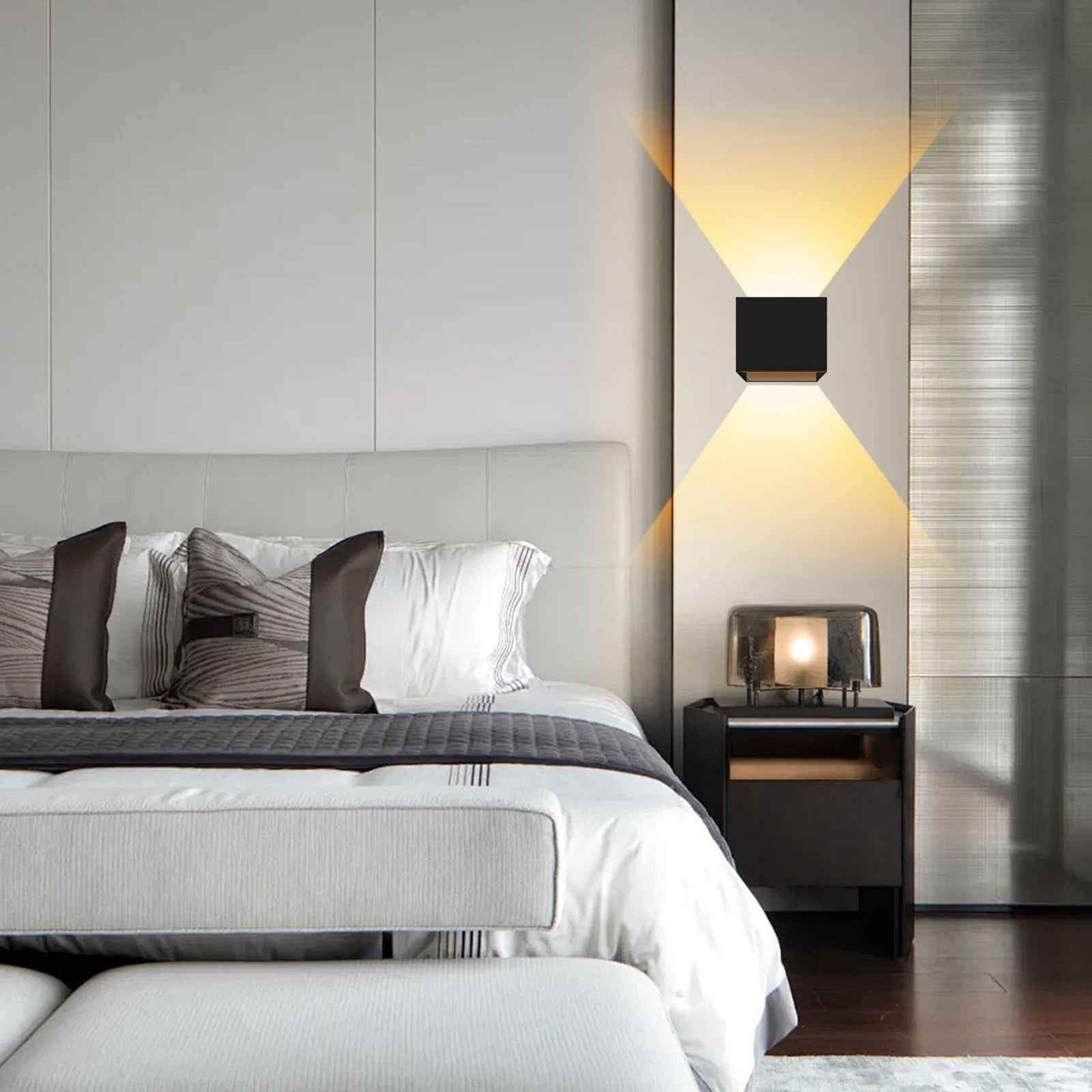 4W Cube LED Wall Lamp CCT Wall Lamp Up Down Indoor Battery Spotlight with Sensor 2PACK - ALUSSO LIGHTING