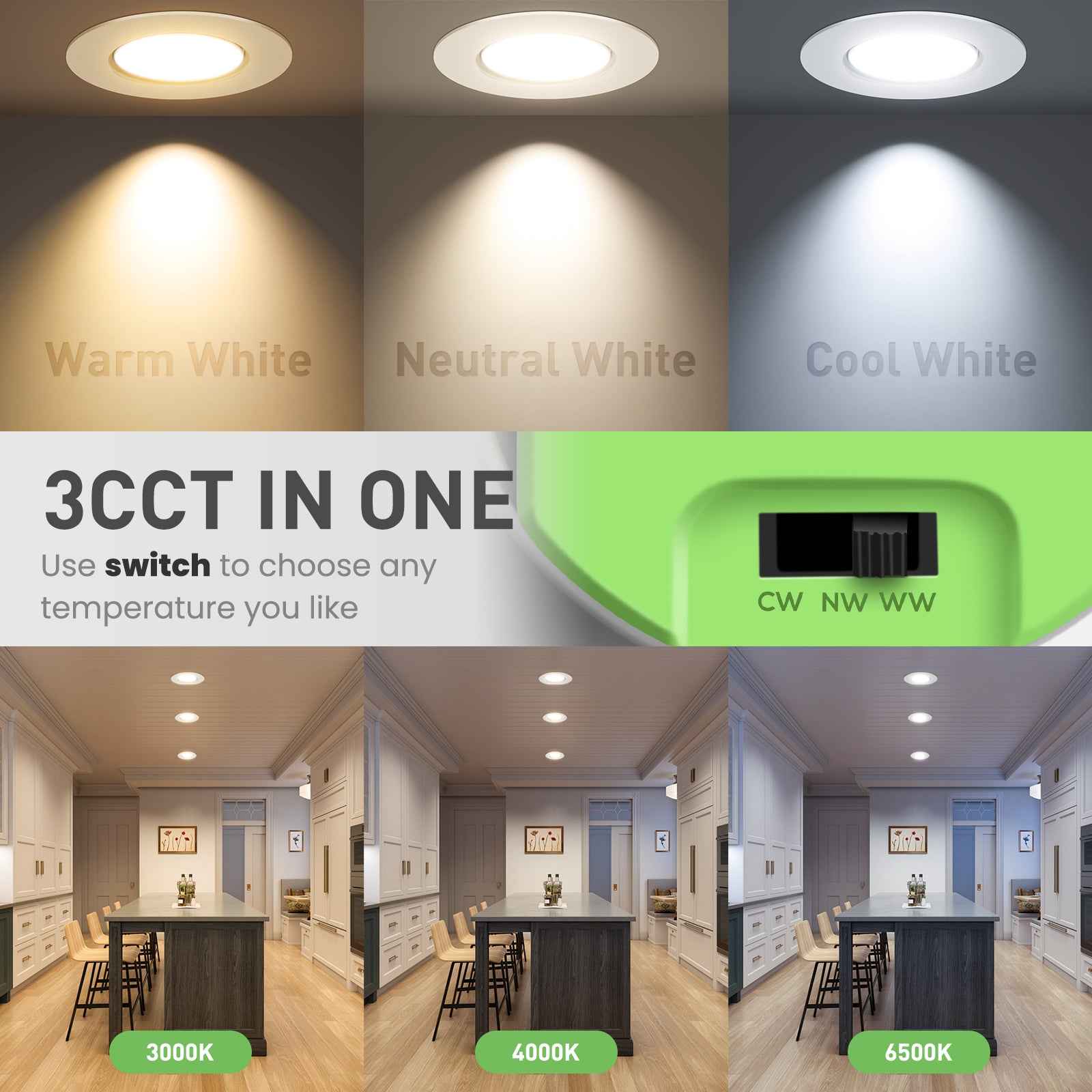 Recessed LED Ceiling Light Fire Rated Spotlight IP65 Dimmable Downlights 6W - ALUSSO LIGHTING