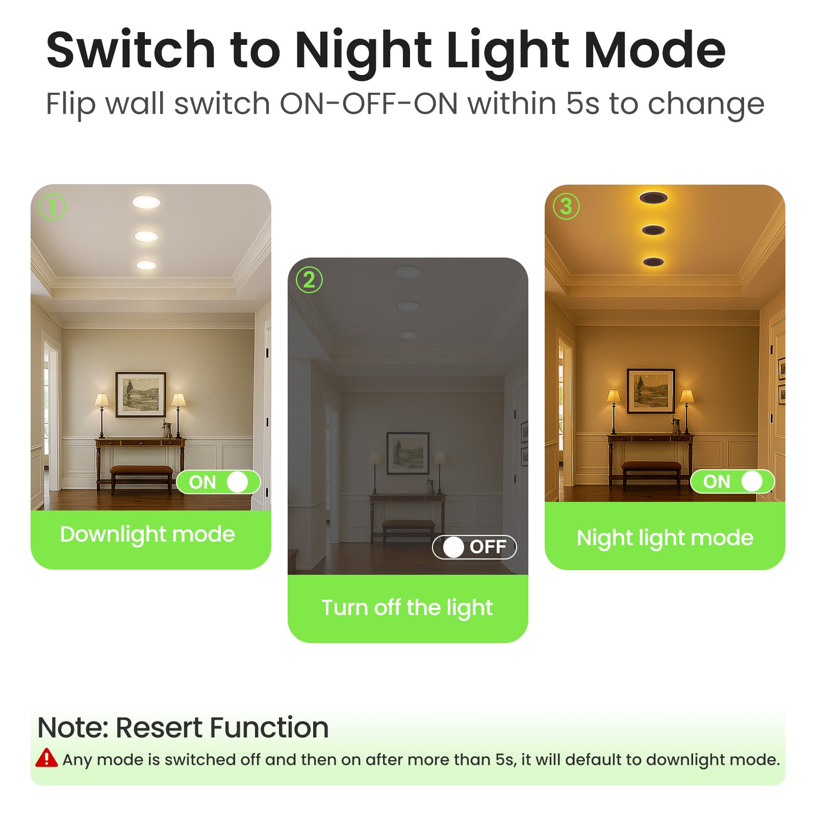 LED Night Recessed Spotlight 68mm 3WT 3CCT Dimmable Ceiling Light 6 Pack