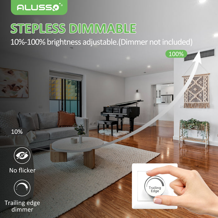 10 Pack 5W 68-78mm Cutout Ultra Slim LED Downlight 3CCT 3000K 4000K 6500K Dimmable IP44 White/Nickel Frame