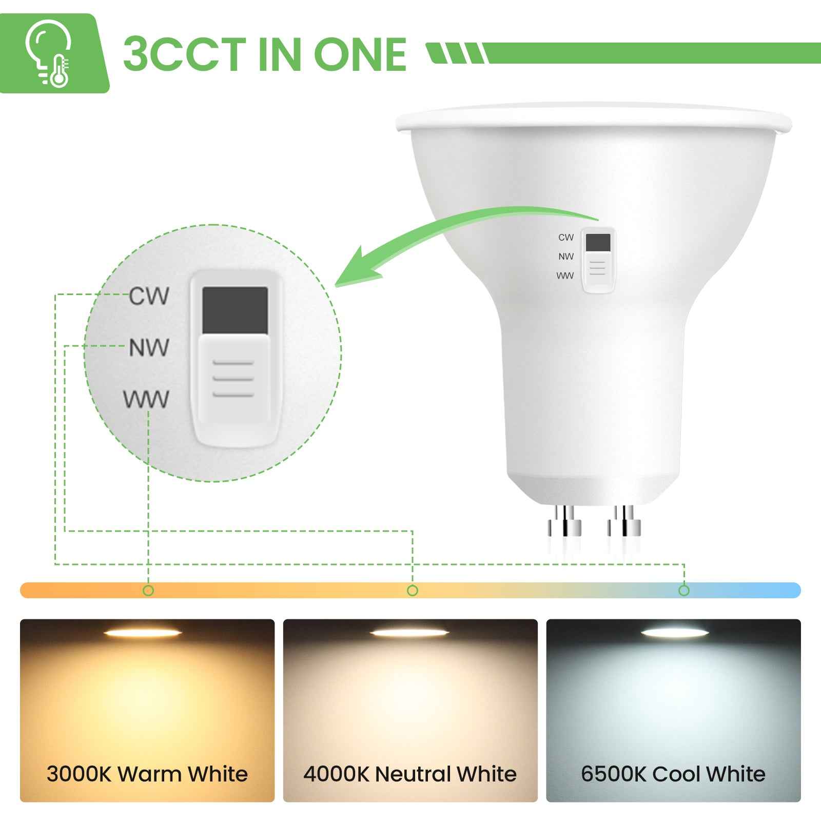 10X LED GU10 Light Bulbs 7W Warm/Natural/Cool White Dimmable Spotlight 230V 120° - ALUSSO LIGHTING