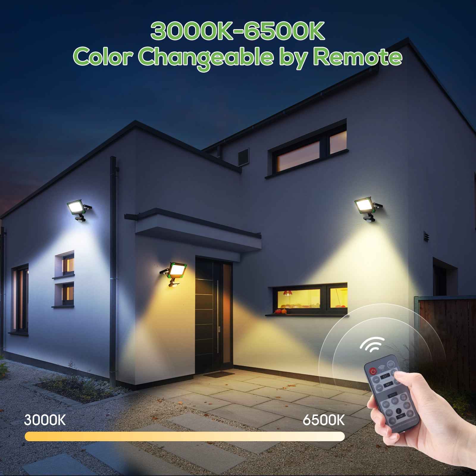 Motion Sensor Outdoor Security Light LED Floodlights with Remote Control IP65 - ALUSSO LIGHTING