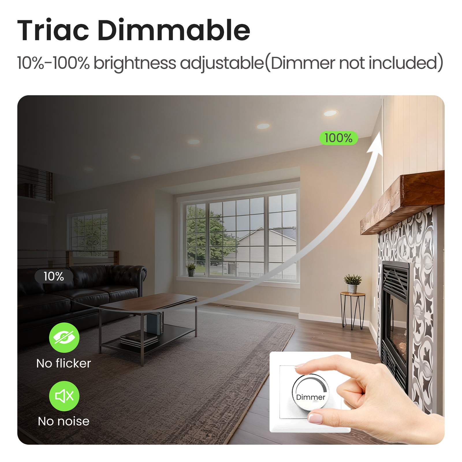 7W Dimmable CCT Ultra Slim Led Downlight Nickel ,Cutout 67-75mm, 6 Pack