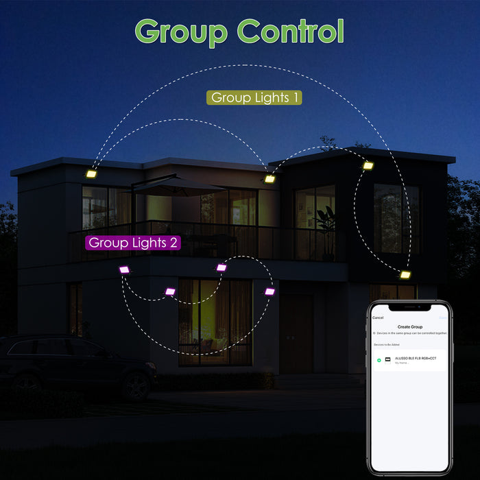 LED Floodlight Outdoor 15W Smart RGB Colour Changing Dimmable Atmosphere Light