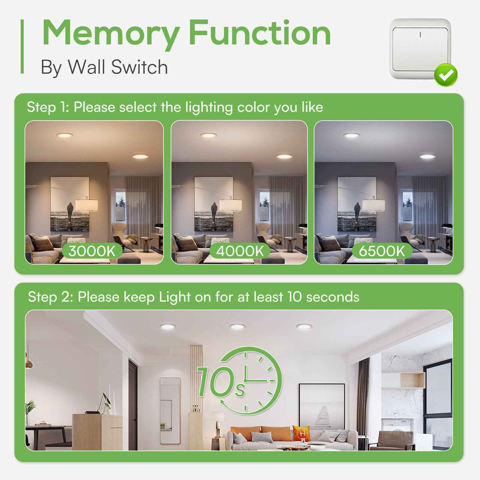 20W Ø190-205mm LED Recessed Ceiling Lights Utral Slim, 3000K-4000K-6500K Changeable, 6 Pack, IP44 - ALUSSO LIGHTING