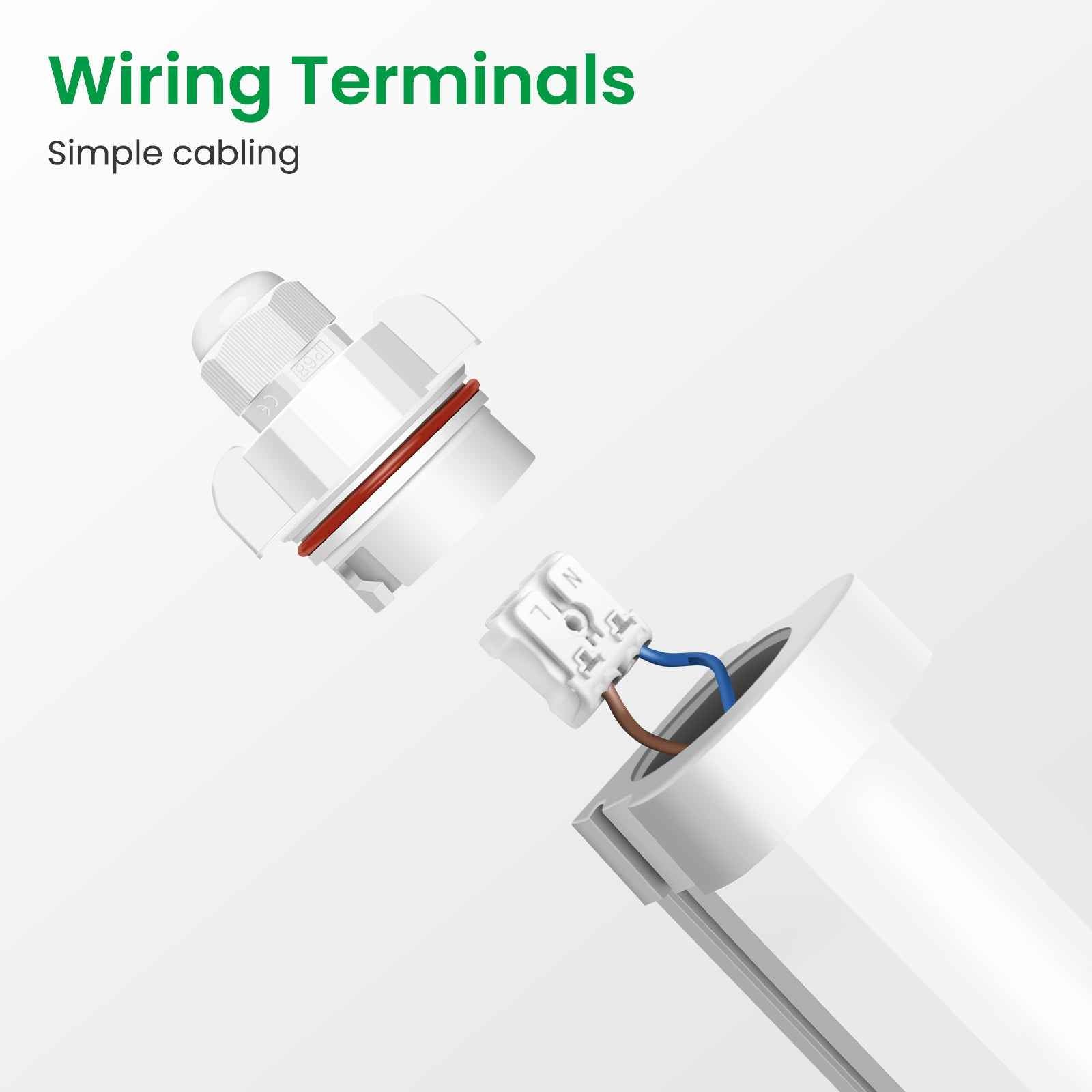 2x LED Tri-proof Ceiling Light 117cm IP65 4000K Linkable 36W Luminaire for Garage, Basement, Workshop, Wet Room, Bathroom, Office, Warehouse - ALUSSO LIGHTING