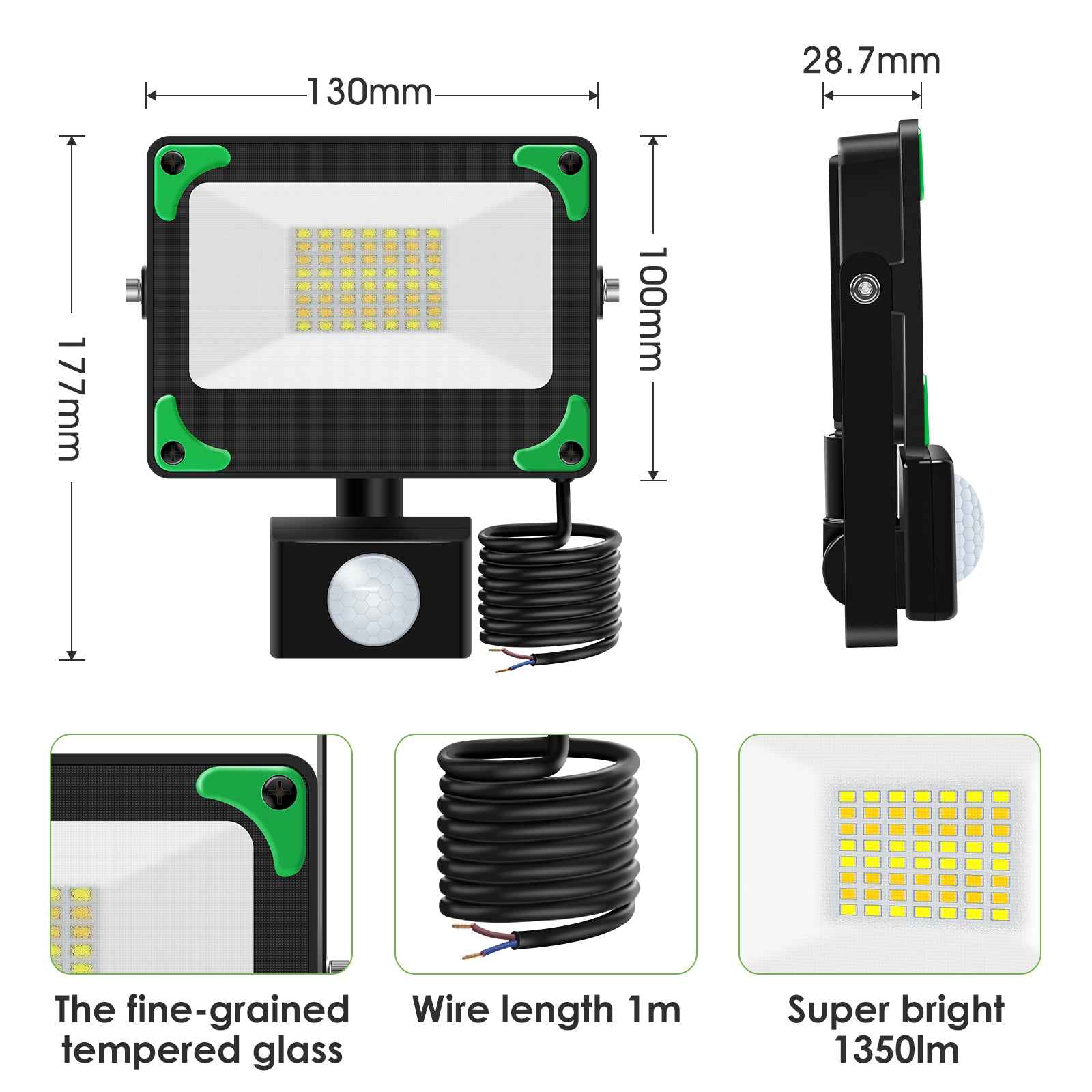 Motion Sensor Outdoor Security Light LED Floodlights with Remote Control IP65 - ALUSSO LIGHTING