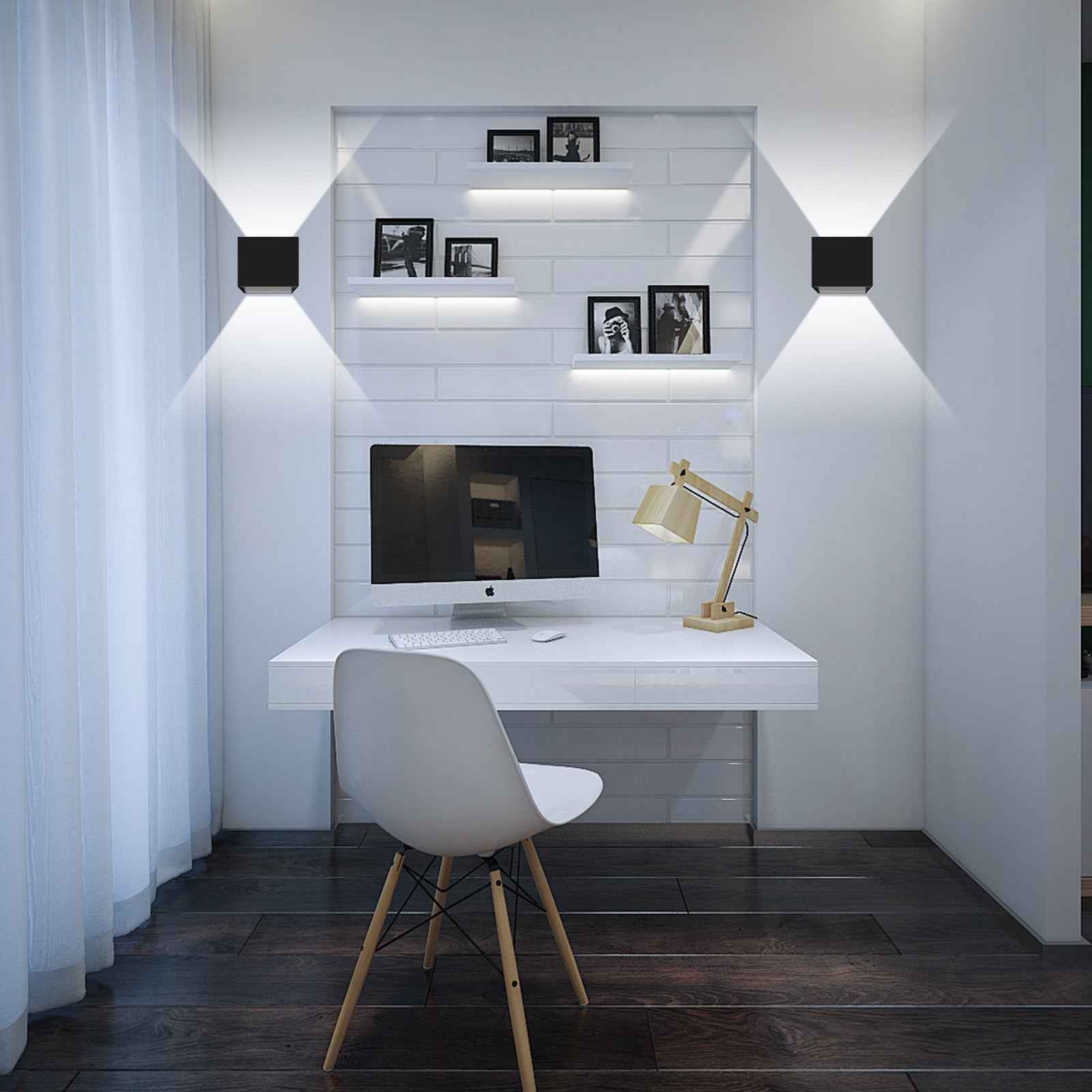 4W Cube LED Wall Lamp CCT Wall Lamp Up Down Indoor Battery Spotlight with Sensor 2PACK - ALUSSO LIGHTING