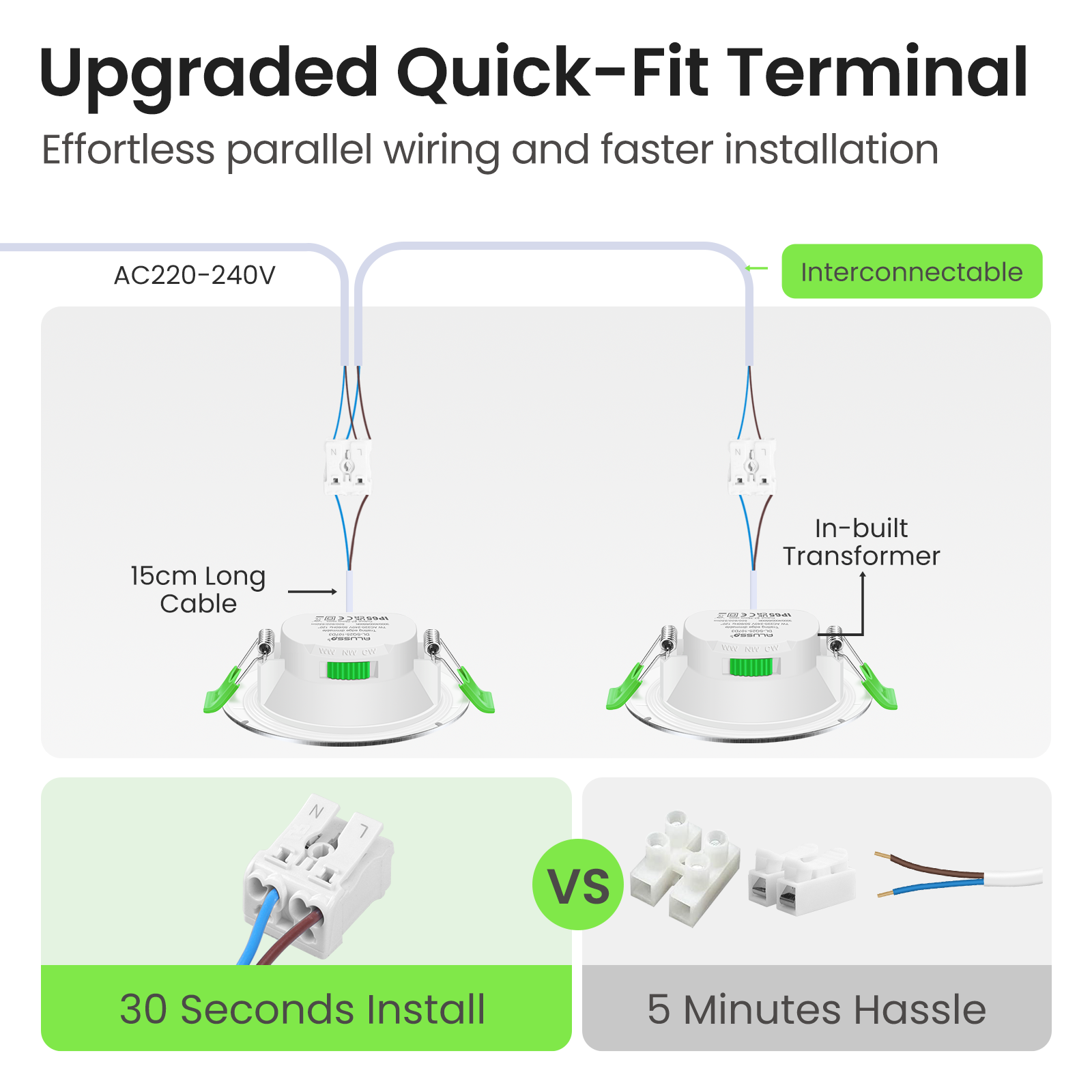 7W Dimmable CCT Ultra Slim Led Downlight Nickel ,Cutout 67-75mm, 6 Pack
