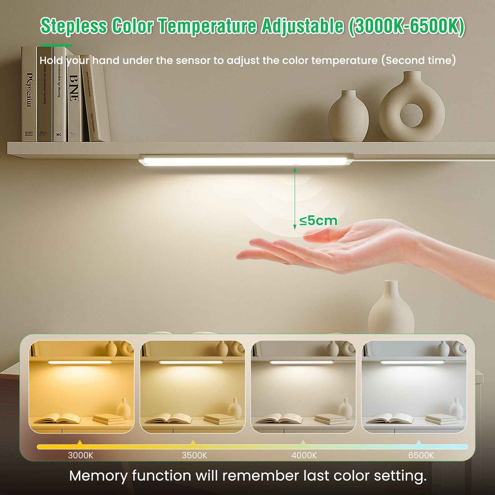 ALUSSO LED under-cabinet light with hand motion sensor 6W 450lm ceiling light 2 Pack - ALUSSO LIGHTING