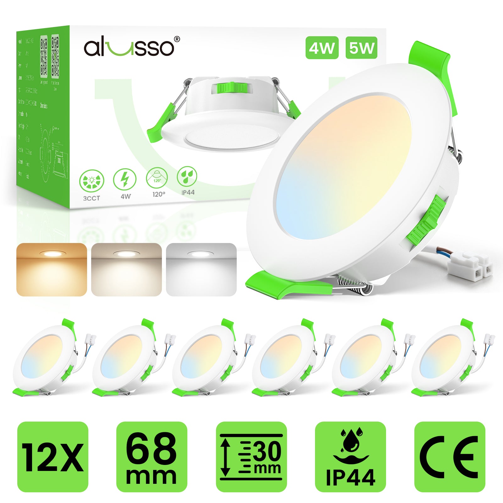 12PACK 68mm LED Recessed Ceiling Light 4W 5W Ultra Slim Downlight Flat Panel Spot 230V