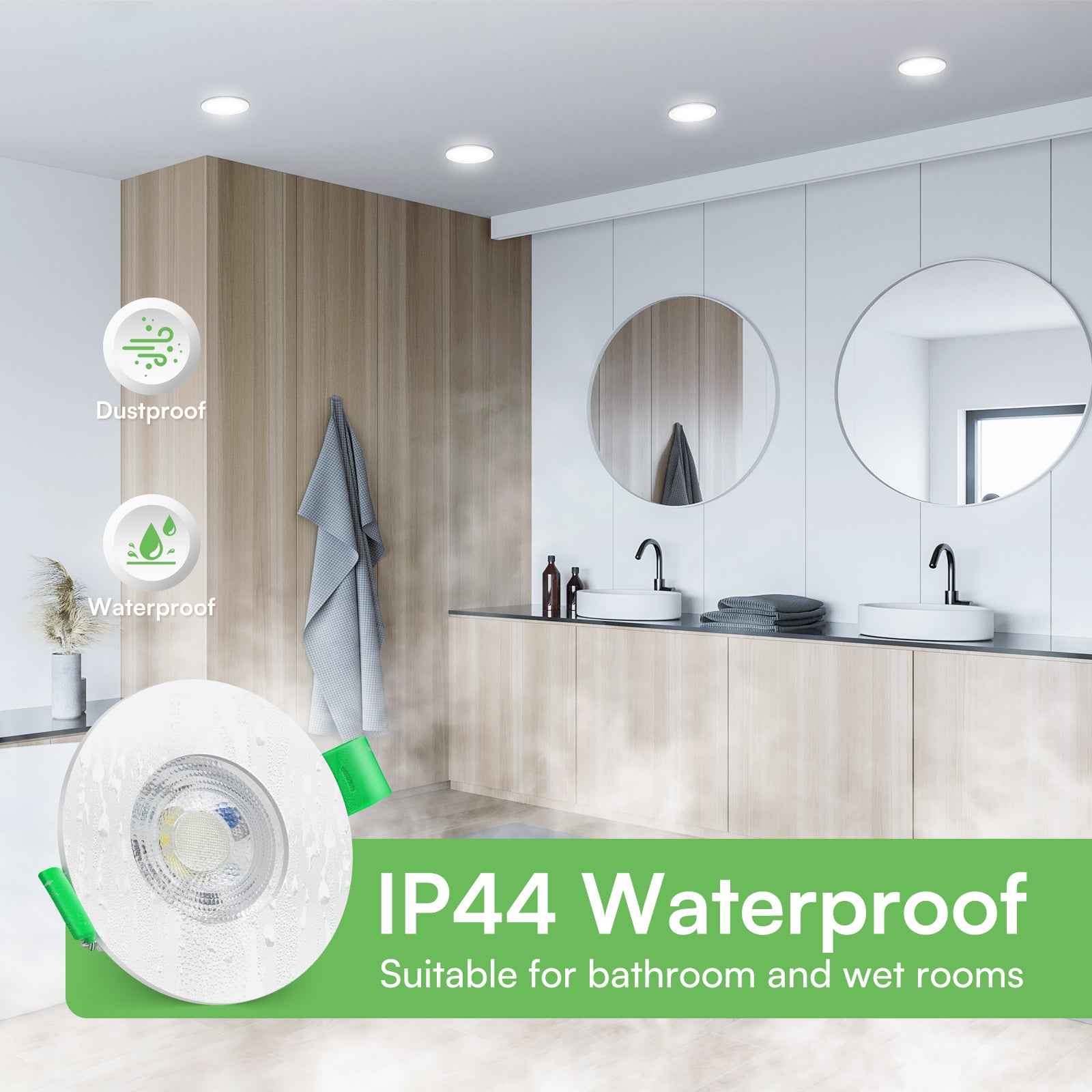 5W White Ultra Slim Recessed LED Flat Panel Ceiling Spot Lights Downlights, 55° Beam Angle, 3000K / 6000K, 6PACK - ALUSSO LIGHTING