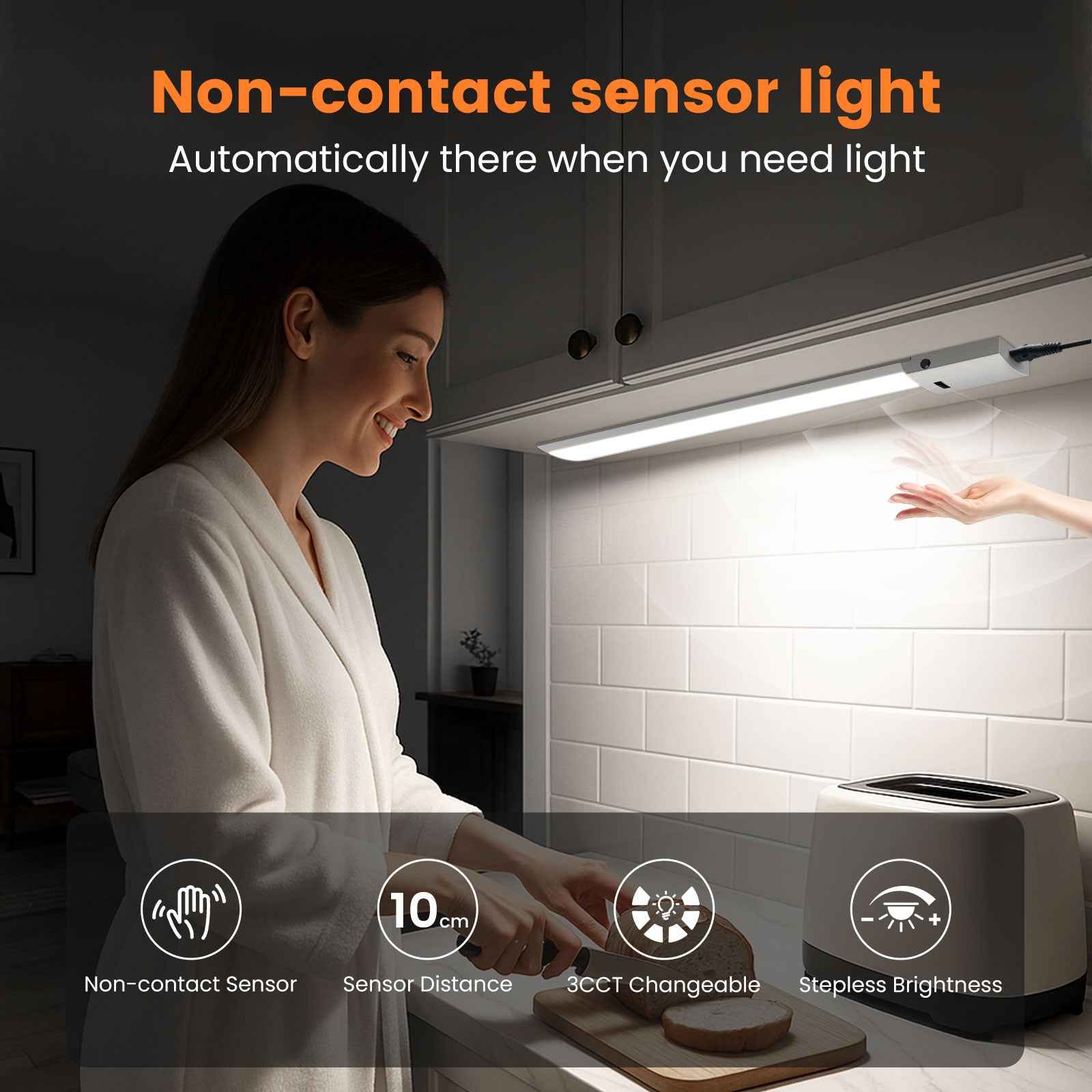 LED under-cabinet light 24'' IR sensor light strip cabinet light kitchen lighting