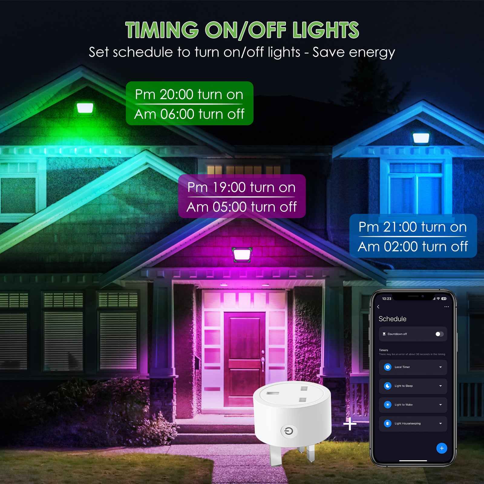 LED Floodlight Outdoor 15W Smart RGB Colour Changing Dimmable Atmosphere Light - ALUSSO LIGHTING