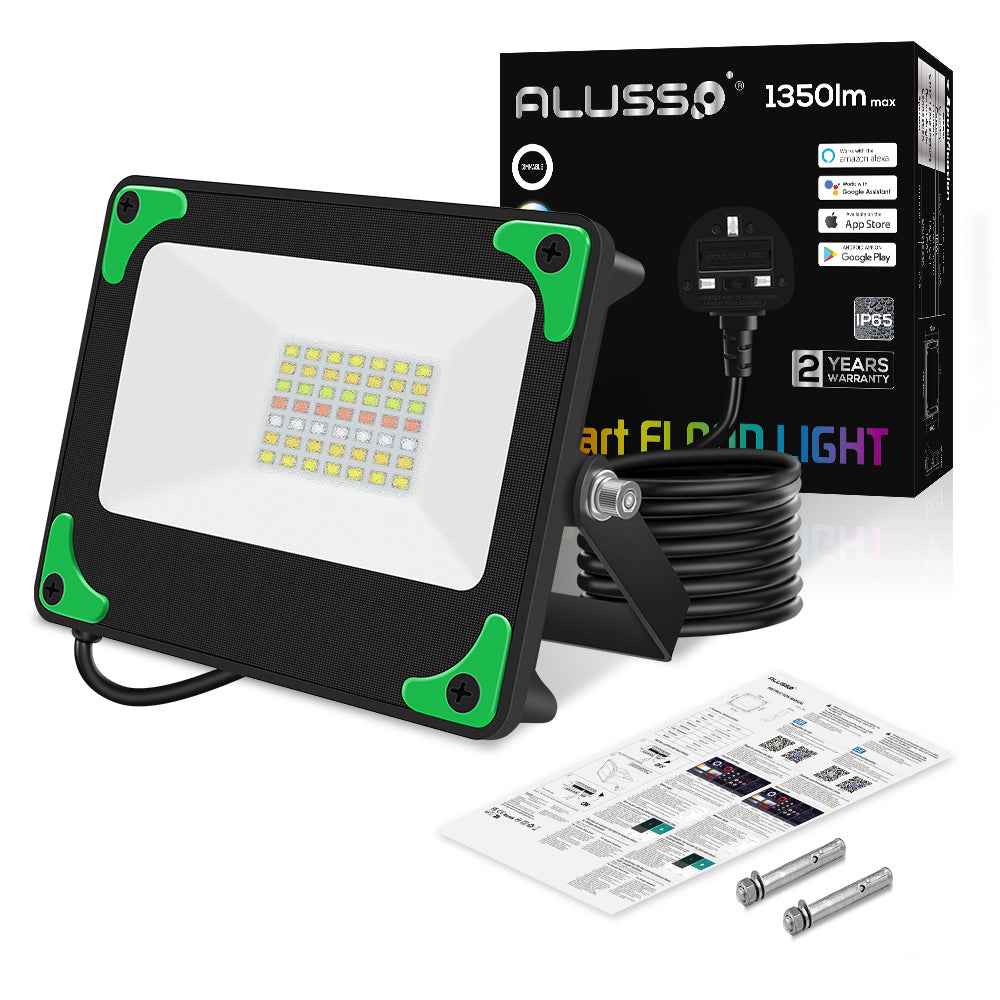 LED Floodlight Outdoor 15W Smart RGB Colour Changing Dimmable Atmosphere Light - ALUSSO LIGHTING