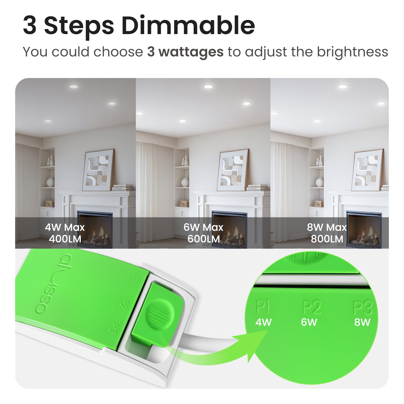 LED Night Recessed Spotlight 68mm 3WT 3CCT Dimmable Ceiling Light 6 Pack