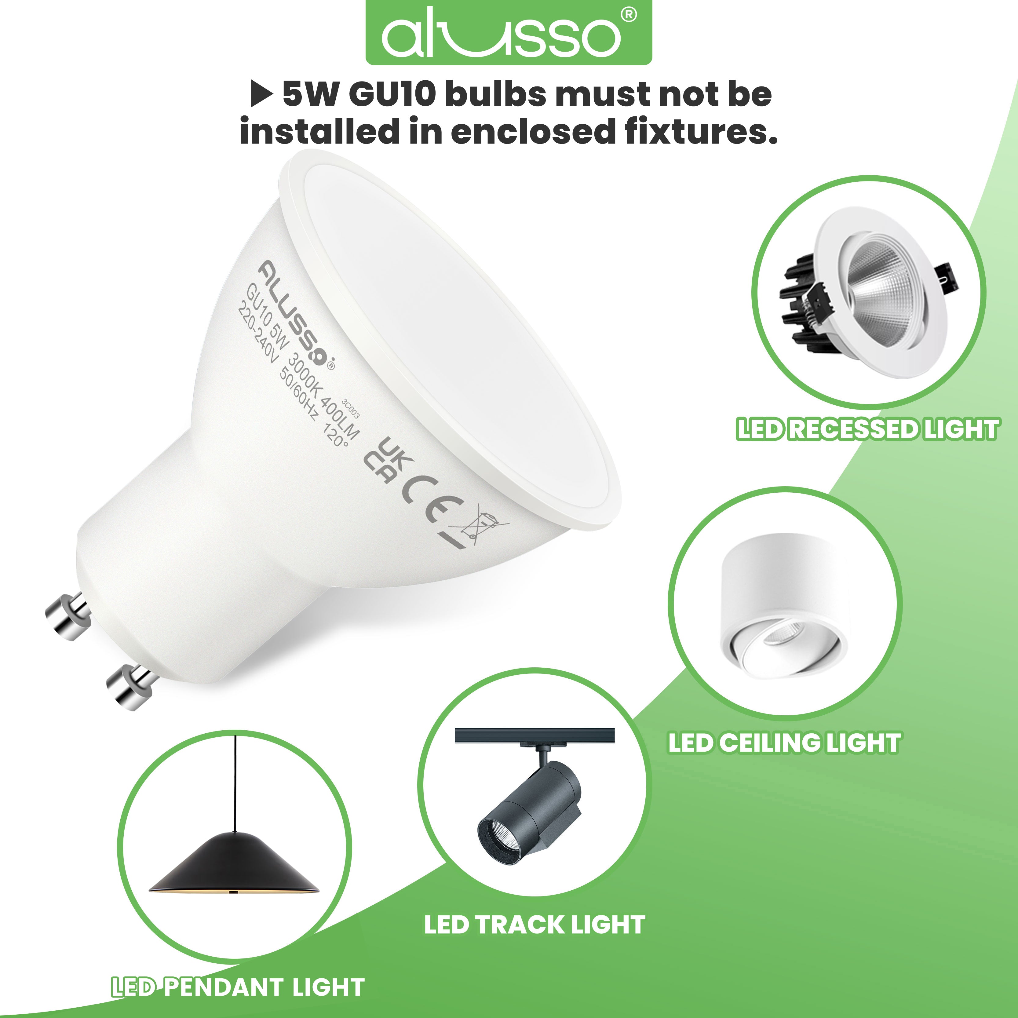 7W GU10 LED Strahler 120° Abstrahlwinkel 10er Pack